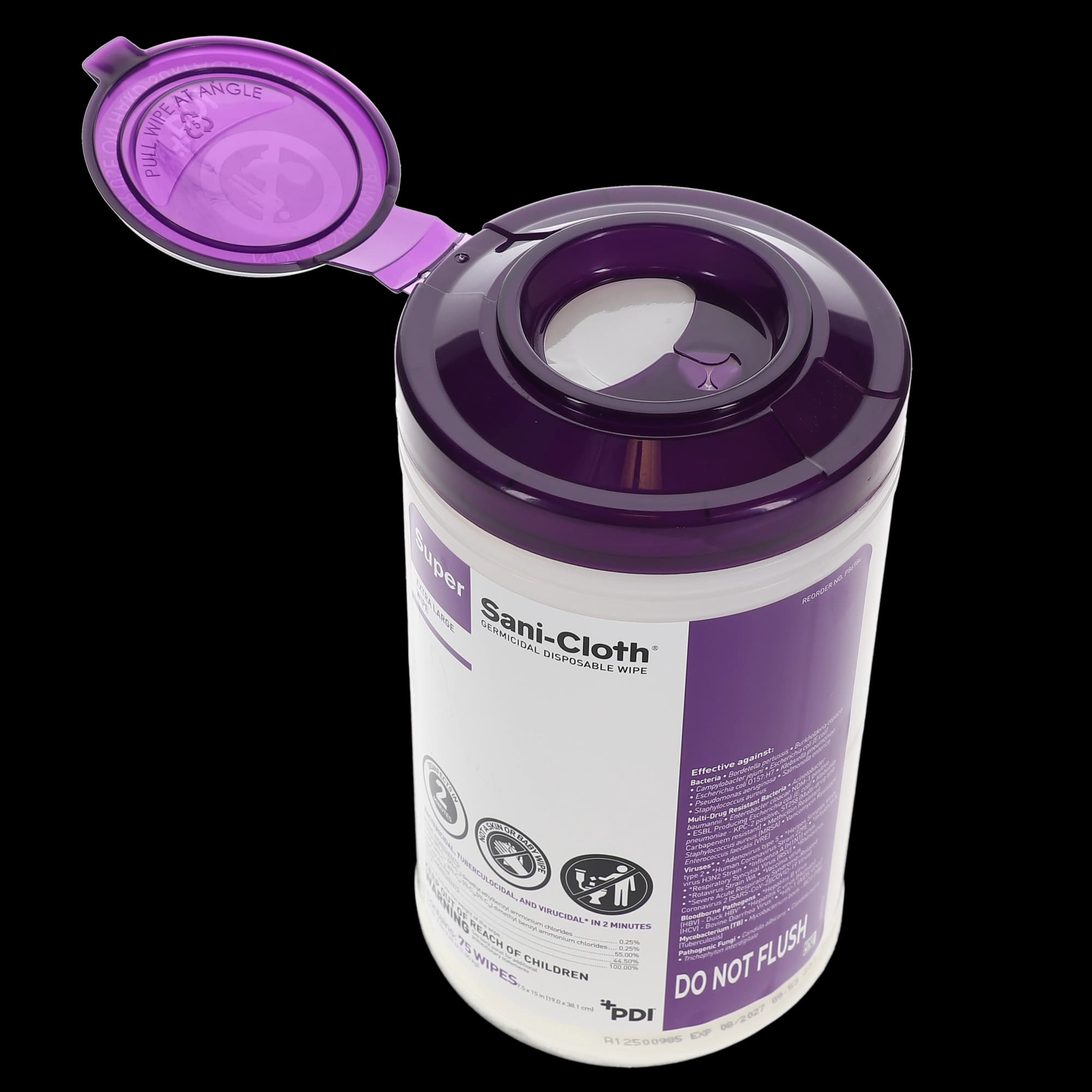 PDI Super Sani-Cloth Germicidal Disposable Wipes, X-Large, 7.5" x 15", 75/Canister, P86984 thumbnail 7