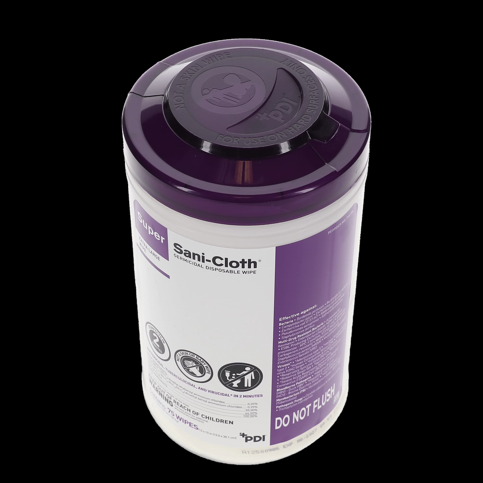 PDI Super Sani-Cloth Germicidal Disposable Wipes, X-Large, 7.5" x 15", 75/Canister, P86984 thumbnail 10