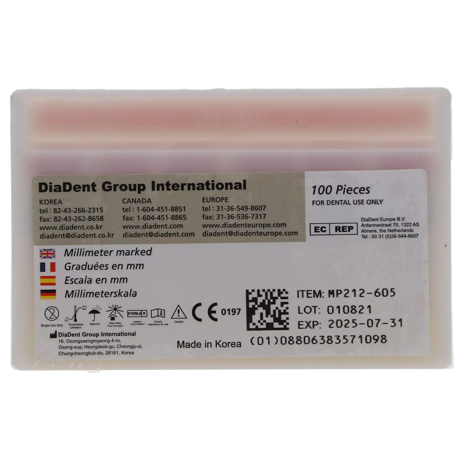 DiaDent Dia-ProISO GT Paper Points, .06 Taper, Size #25, mm-Marked, Spillproof, 100/Pack, MP212-605 thumbnail 3