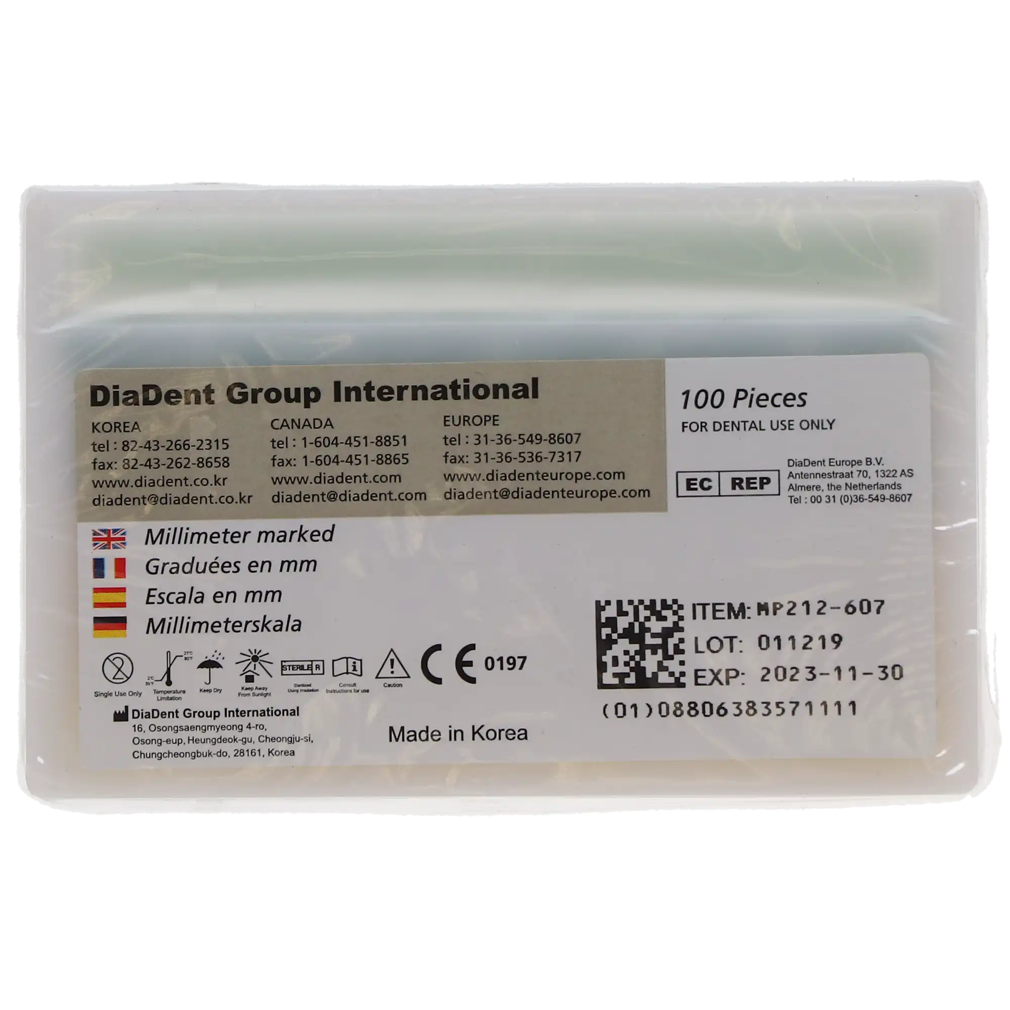 DiaDent Dia-ProISO GT Absorbent Paper Points, .06 Taper, Size #35, Green, Millimeter-Marked, Spillproof, 100/Box, MP212-607 thumbnail 4
