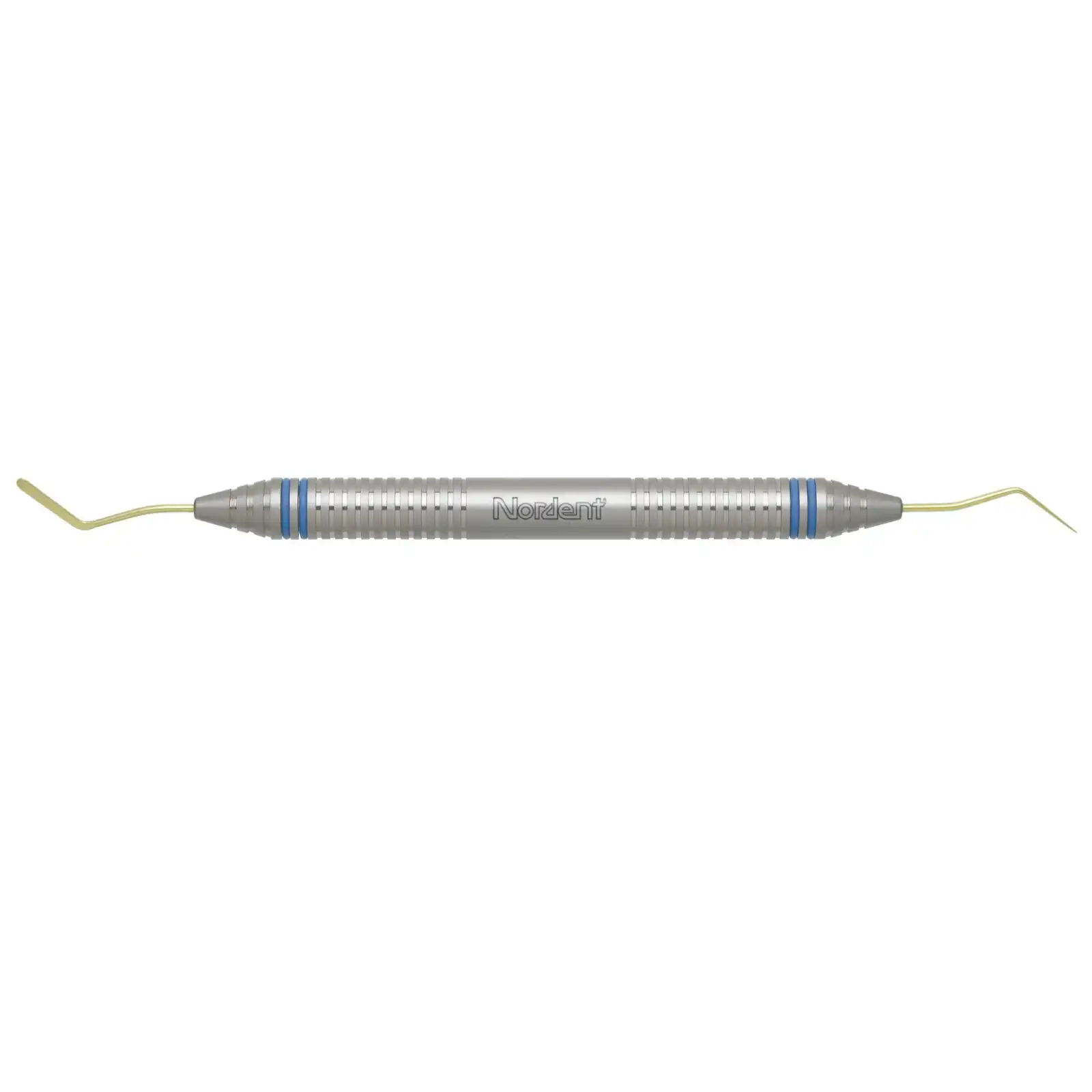 Nordent Composite Placement Instrument #7T, Double Paddle, Titanium Nitride Coated, Double End, DuraLite ColorRings Handle - Composite Placement DE TiN Double Paddle #7 DuraLite ColorRings - Image 1