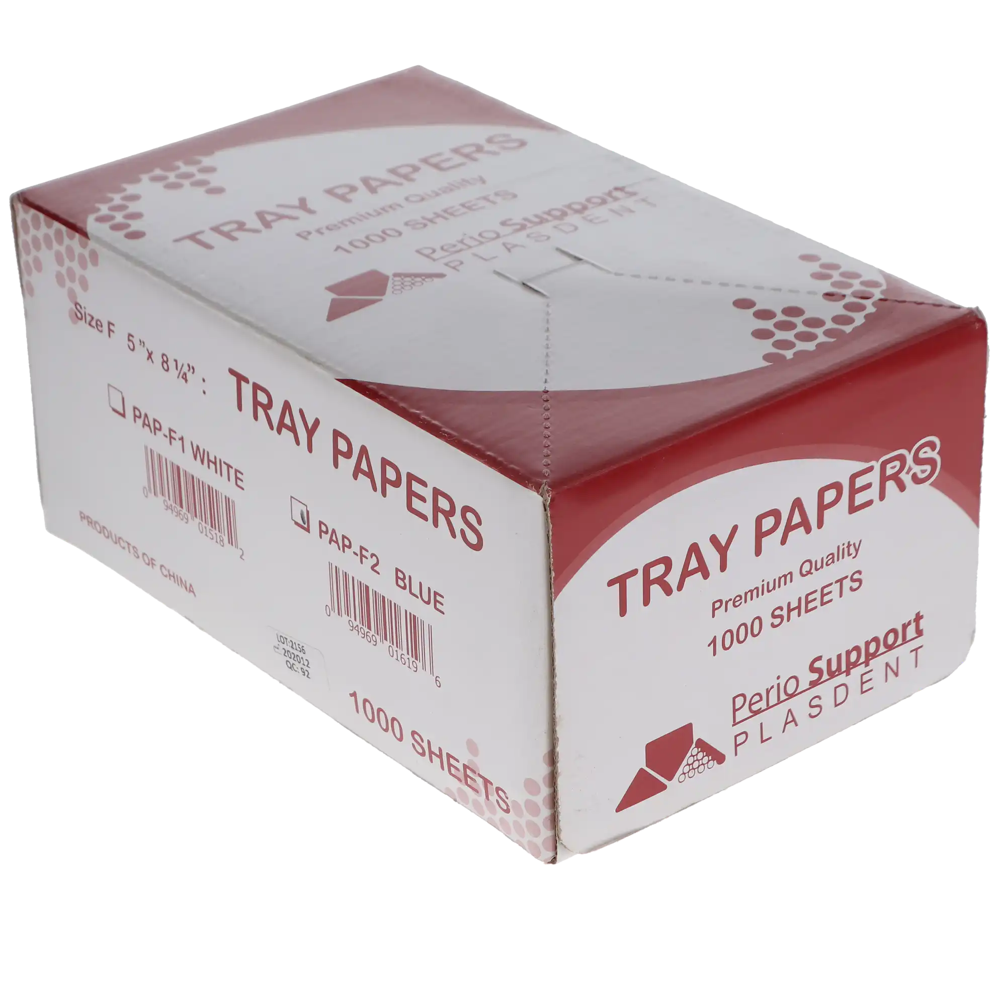 Plasdent F-Size Mini Paper Tray Covers, 5" x 8.25", Blue, 1000/Box, PAP-F2 thumbnail 3