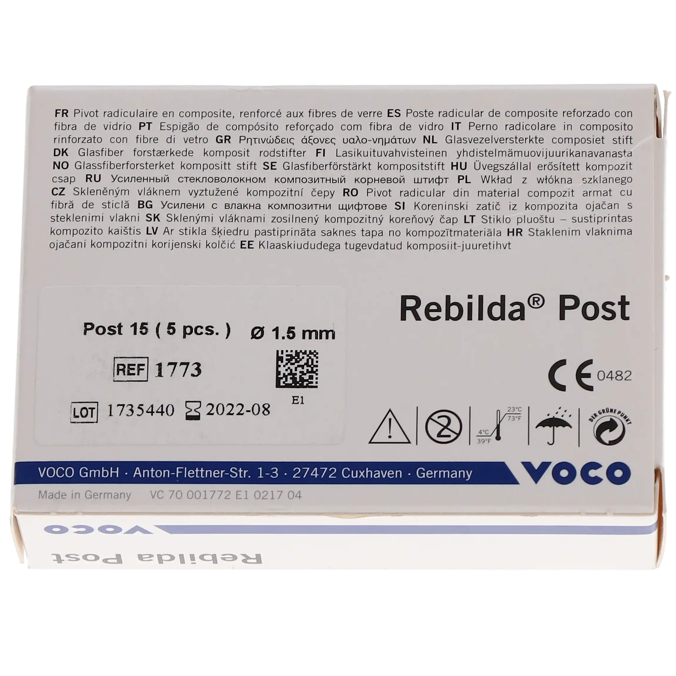 Rebilda® Post System Fiber-Reinforced Endodontic Post, Size 15, 1.5 mm, White, 5/Pk, 1773 thumbnail 9
