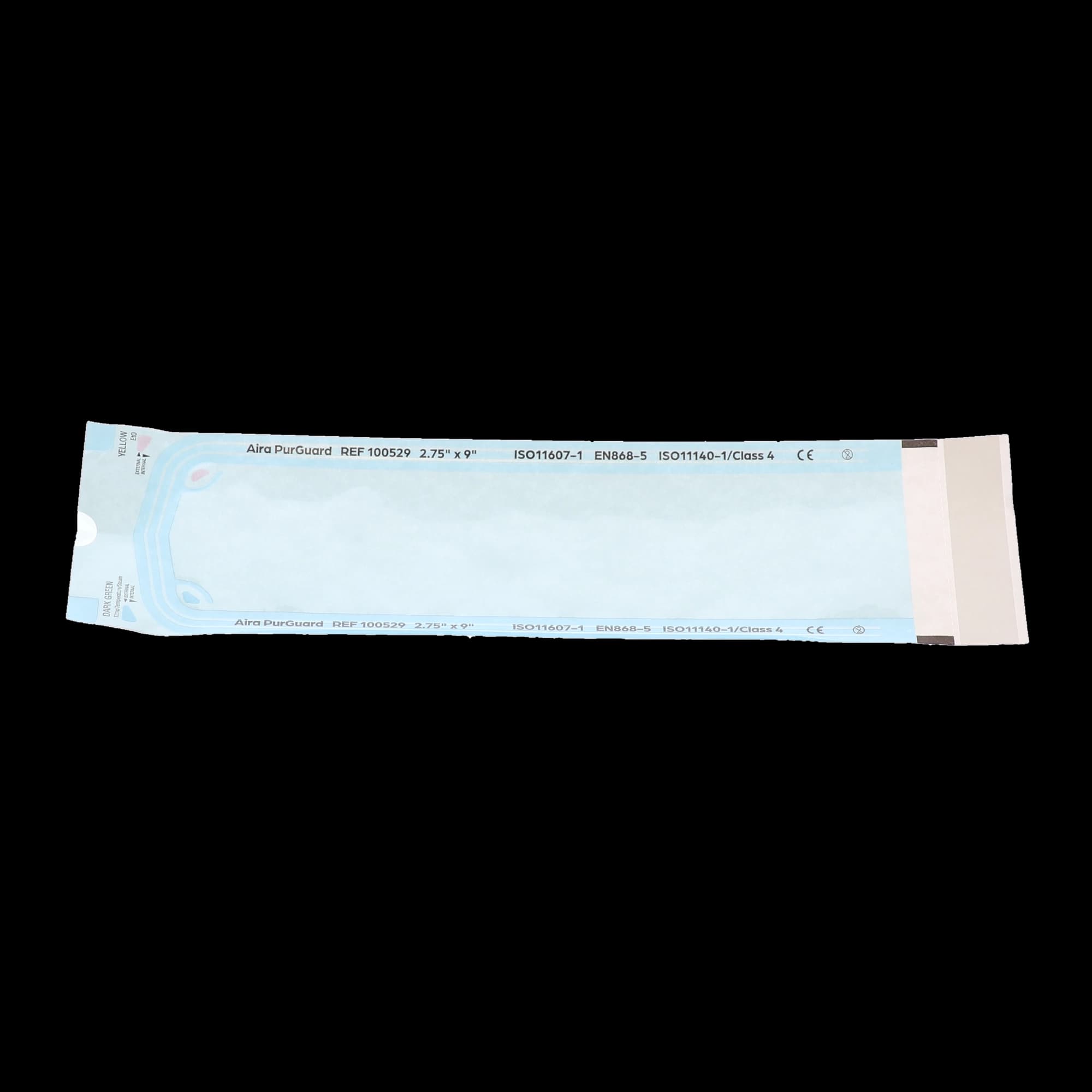 Aira Self-Sealing Sterilization Pouch, Class 4, Paper/Blue Film, 2.75" x 9", 200/Box, 100529 - Sterilization Pouch, Class 4, Self-Sealing, Blue Film, 2.75" x 9" 200/Pack, 100529 - Image 1