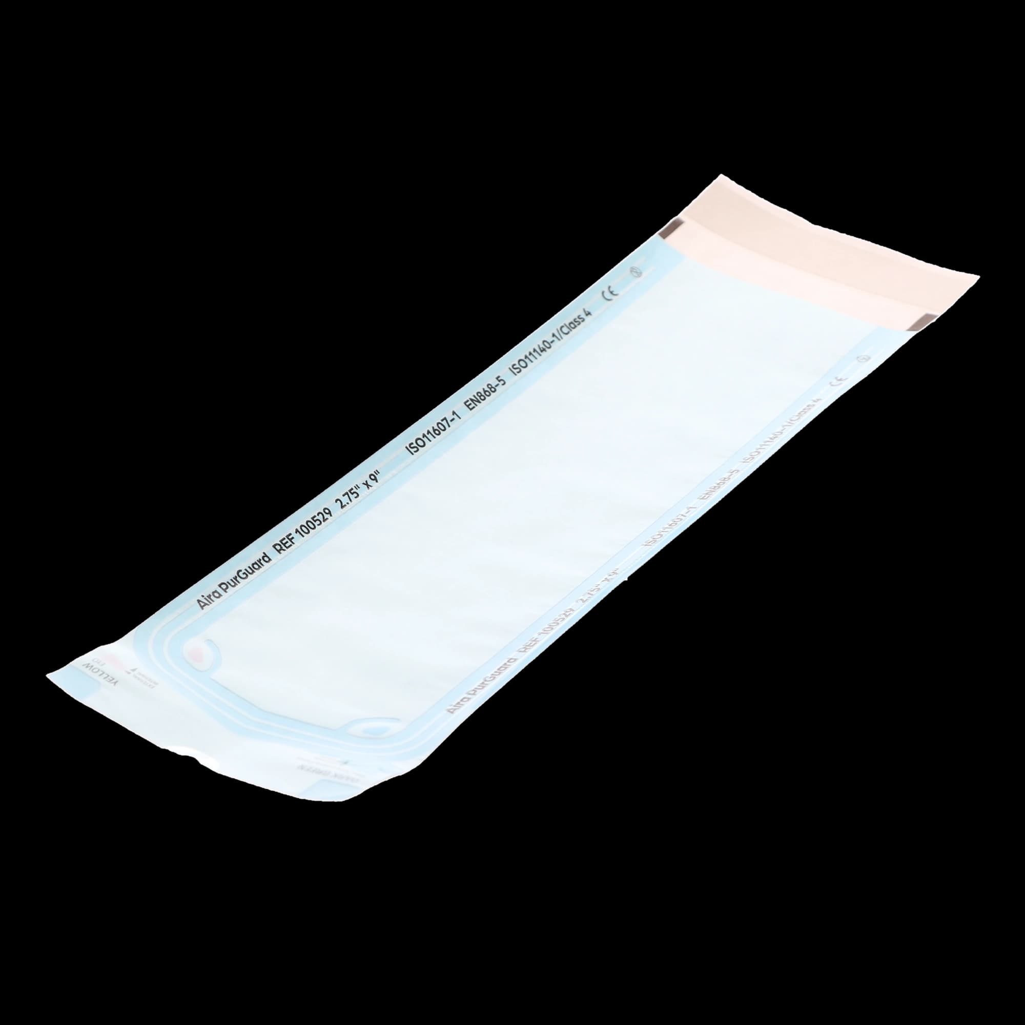Aira Self-Sealing Sterilization Pouch, Class 4, Paper/Blue Film, 2.75" x 9", 200/Box, 100529 thumbnail 2