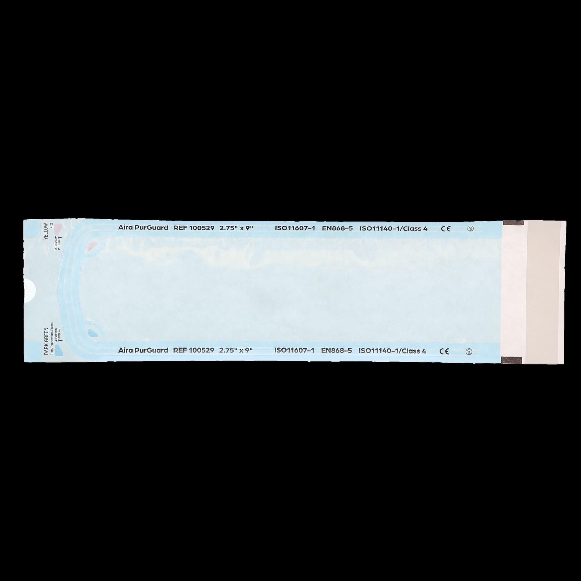 Aira Self-Sealing Sterilization Pouch, Class 4, Paper/Blue Film, 2.75" x 9", 200/Box, 100529 thumbnail 5