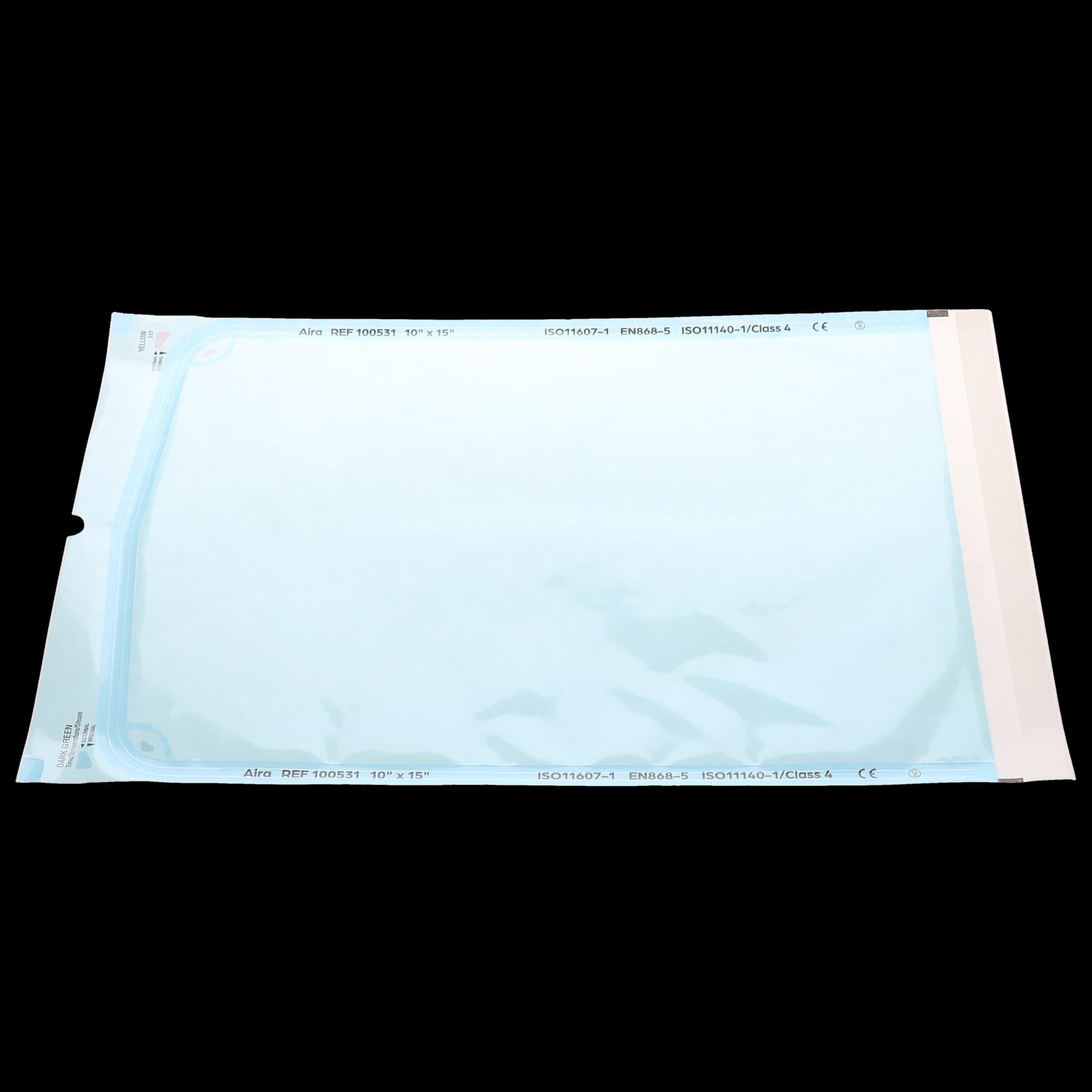 Aira Self-Sealing Sterilization Pouch, Class 4, Blue Film, 10" x 15", 200/Box, 100531 thumbnail 2