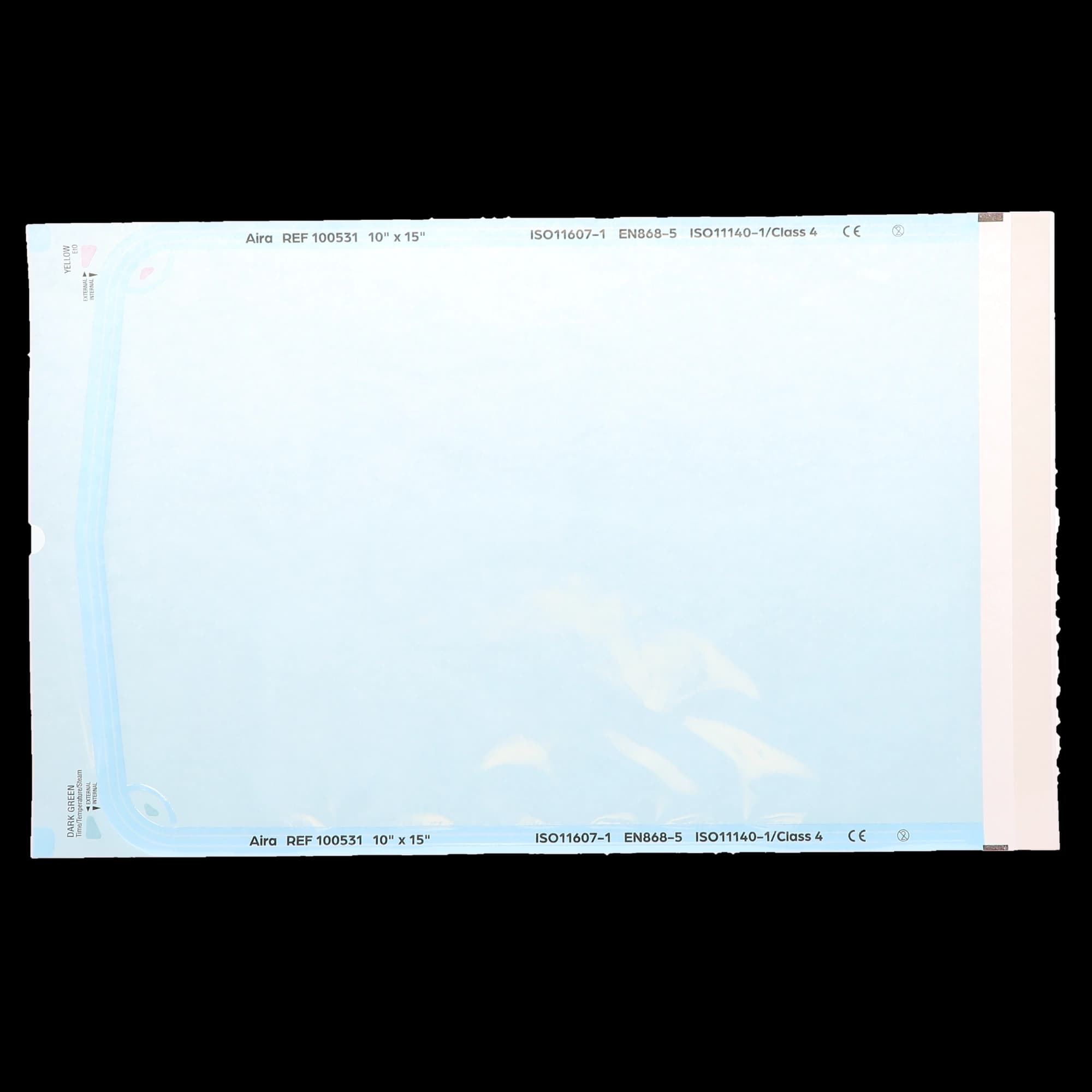 Aira Self-Sealing Sterilization Pouch, Class 4, Blue Film, 10" x 15", 200/Box, 100531 thumbnail 4