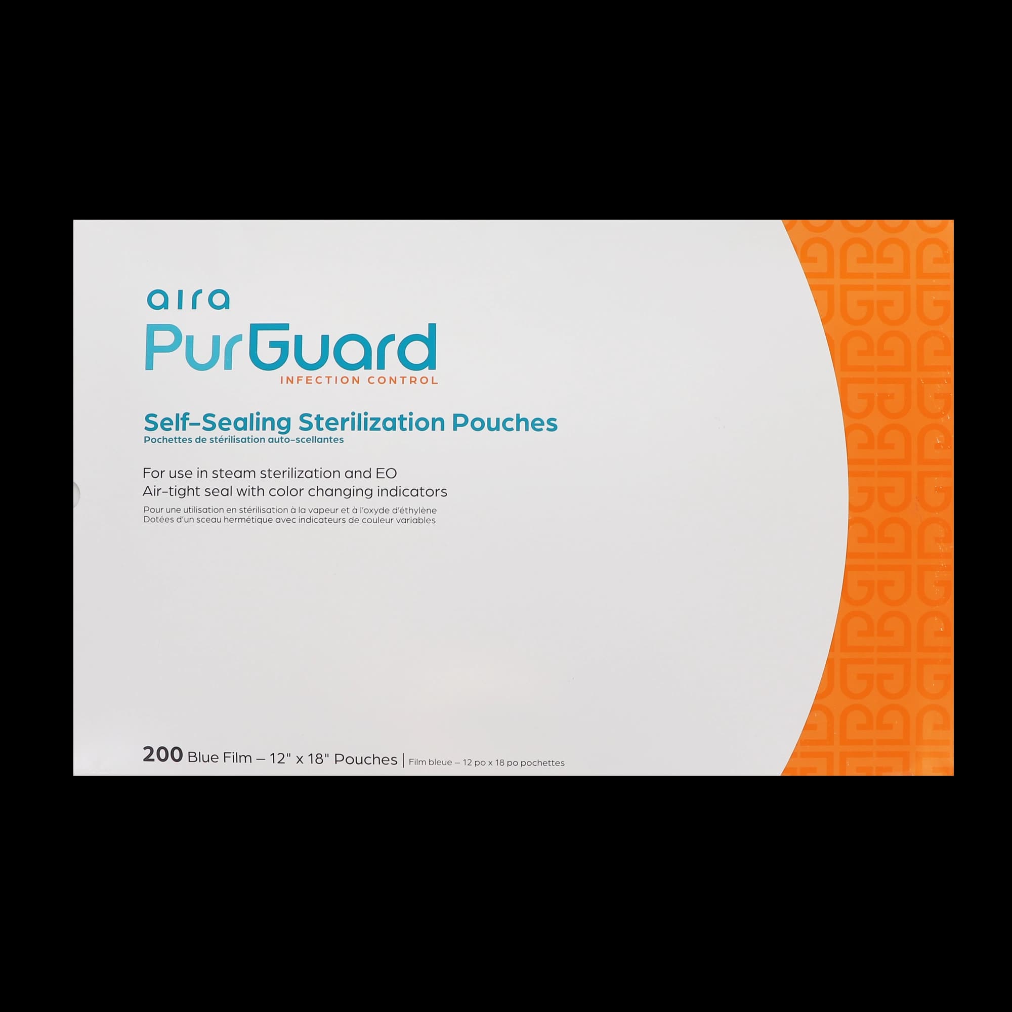 Aira Self-Sealing Sterilization Pouches, Class 4, Blue Film, 12" x 18", 200/Box, 100532 thumbnail 5