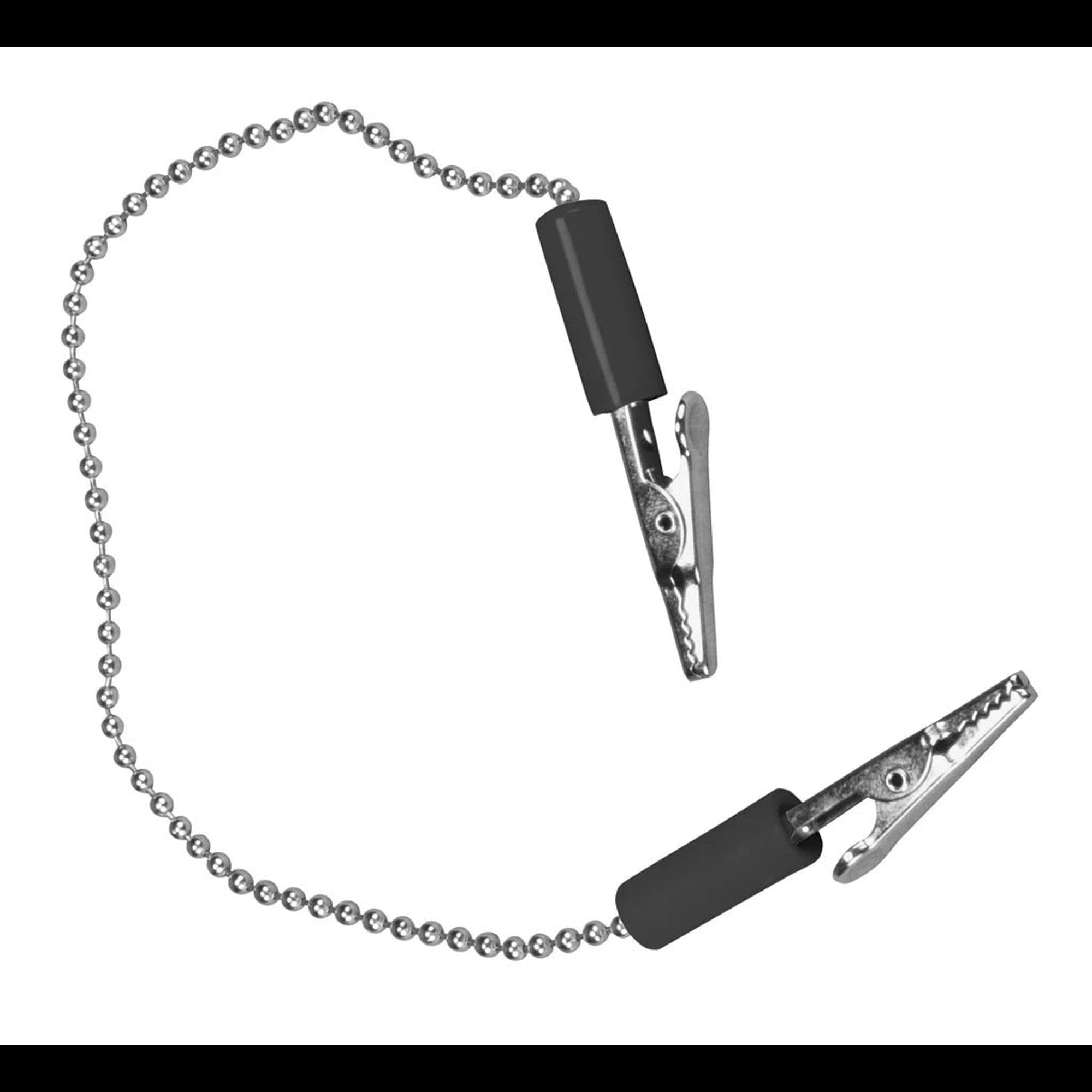 Palmero 15" Chain Napkin Bib Holder, White, Chrome-Plated Alligator Clips, 310BLACK - Palmero - 15" Chain Napkin Bib Holder, White, Chrome-plated alligator clips, 310BLACK - Image 1