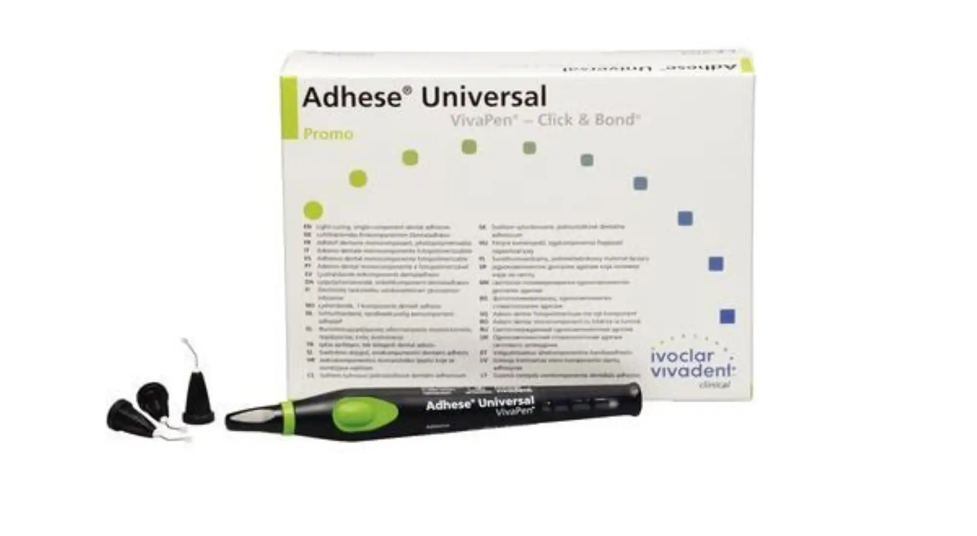 Adhese Universal VivaPen Adhesive, Light-Cure, Promo Package, 1 x 2 mL VivaPen, 100 Cannulas, 20 Protective Sleeves, 754798 thumbnail 5