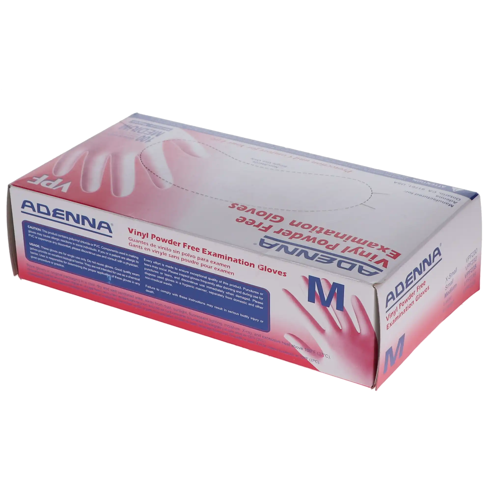 Adenna VPF Vinyl Exam Gloves, Powder-Free, Non-Sterile, Medium, 100/Box, VPF235 thumbnail 2