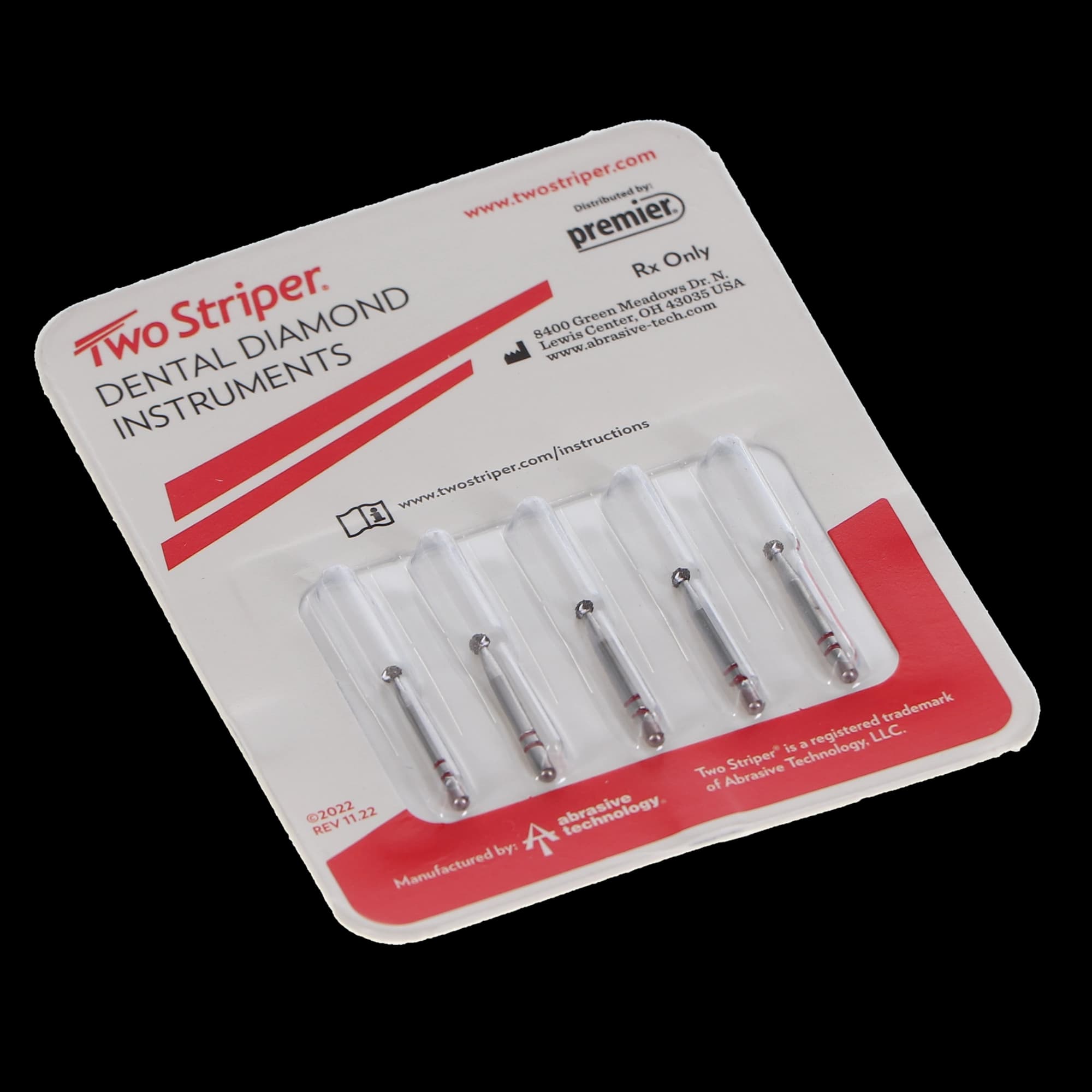 Premier Two Striper Diamond Bur FG #125 Fine Round, 1.8mm Diameter, 5/Pk, 2015016 thumbnail 6