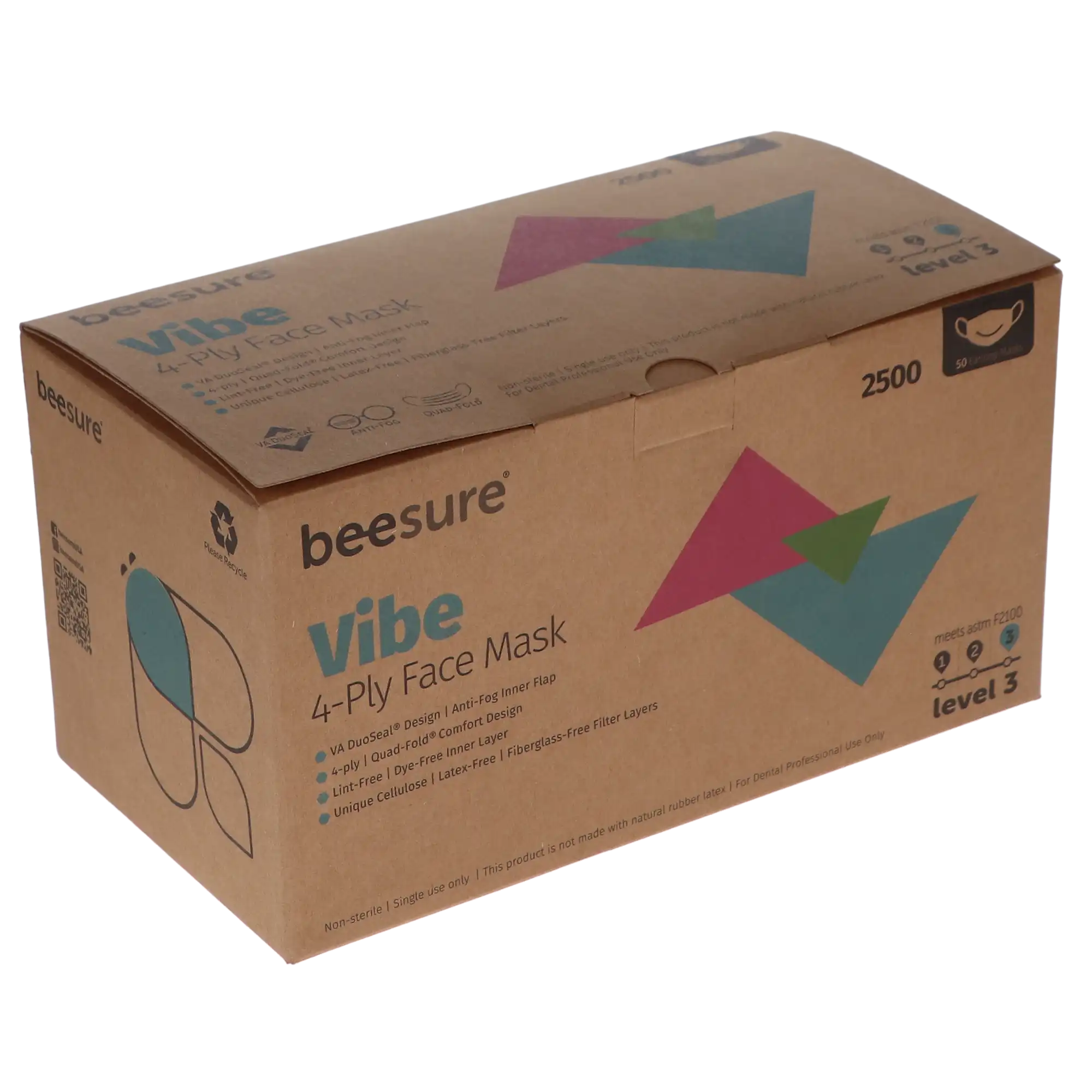Vibe Face Masks, ASTM Level 3, Blue, 50/Bx, BE2520 - Vibe Face Masks, ASTM Level 3, Blue, 50/Bx, BE2520 - Image 1