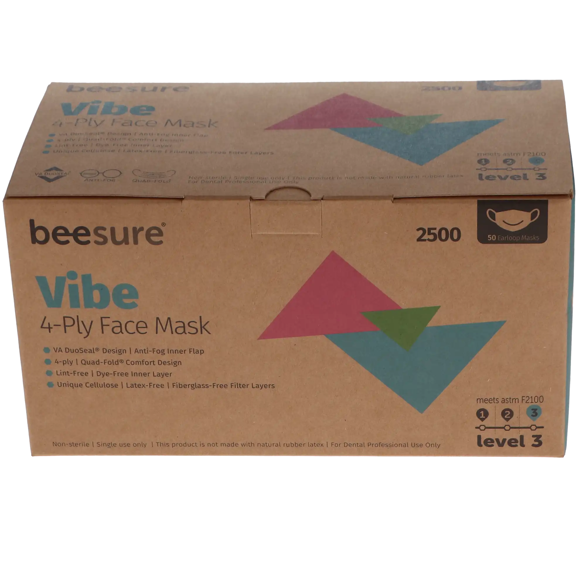 Vibe Face Masks, ASTM Level 3, Blue, 50/Bx, BE2520 thumbnail 4