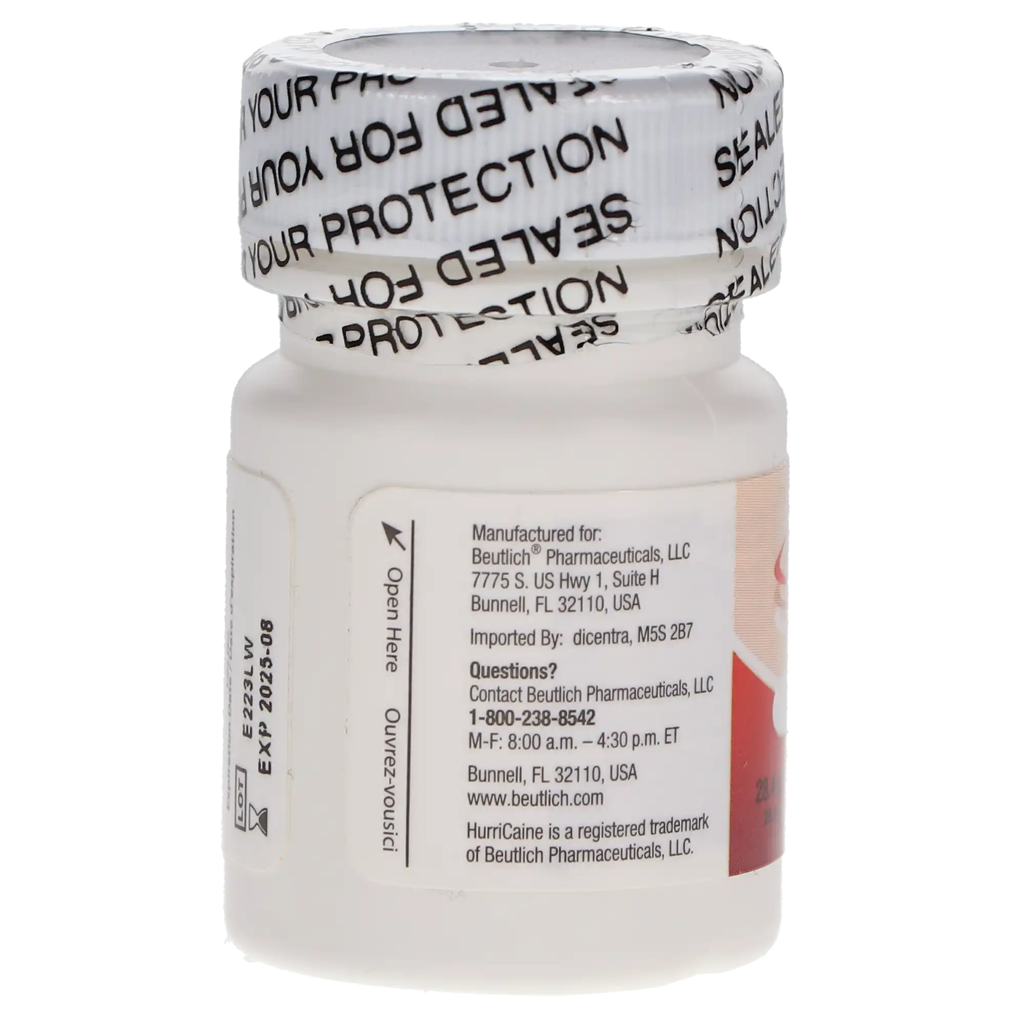 HurriCaine Topical Anesthetic Gel, 20% Benzocaine, Strawberry, 1 oz Jar, 0283-1016-31 thumbnail 2