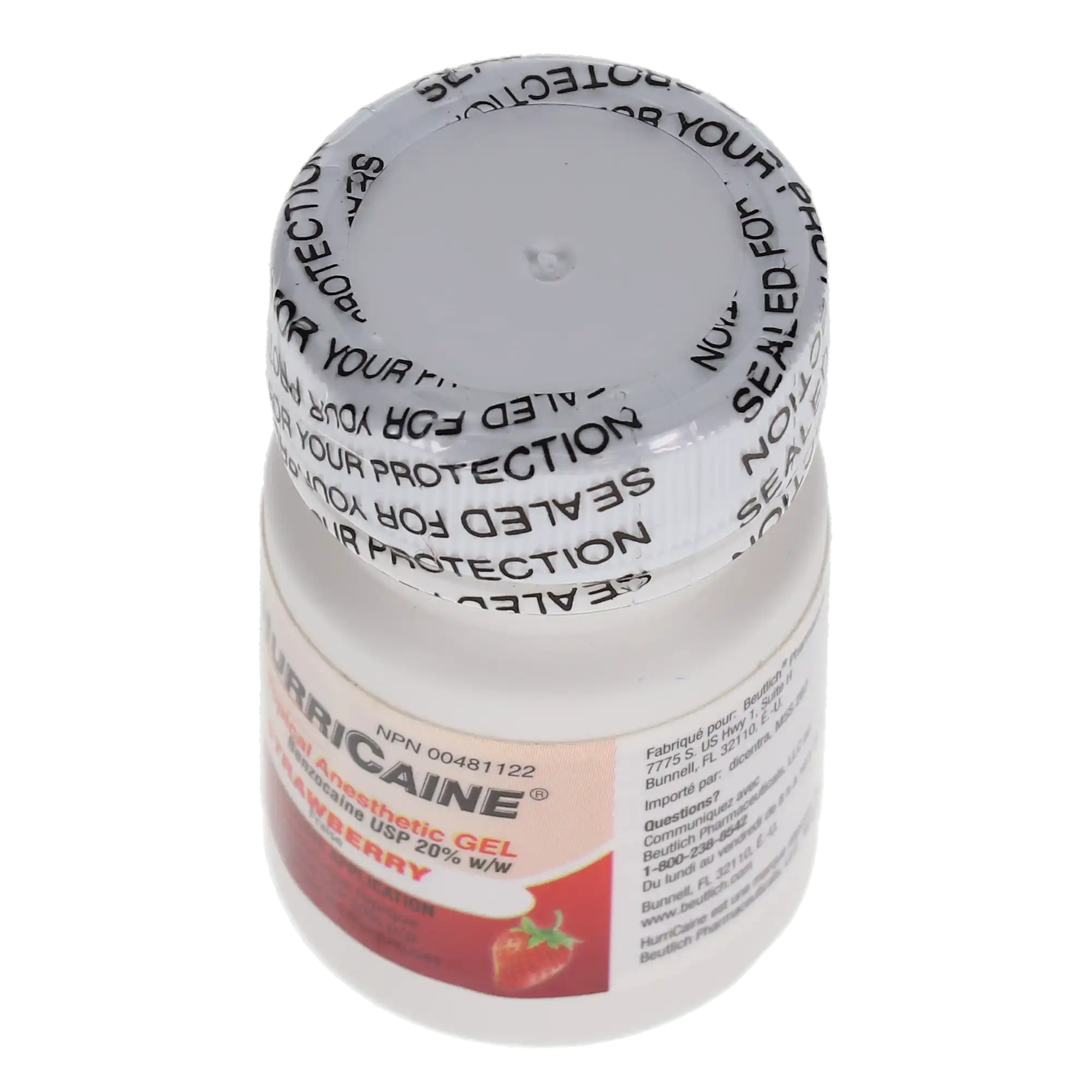 HurriCaine Topical Anesthetic Gel, 20% Benzocaine, Strawberry, 1 oz Jar, 0283-1016-31 thumbnail 4
