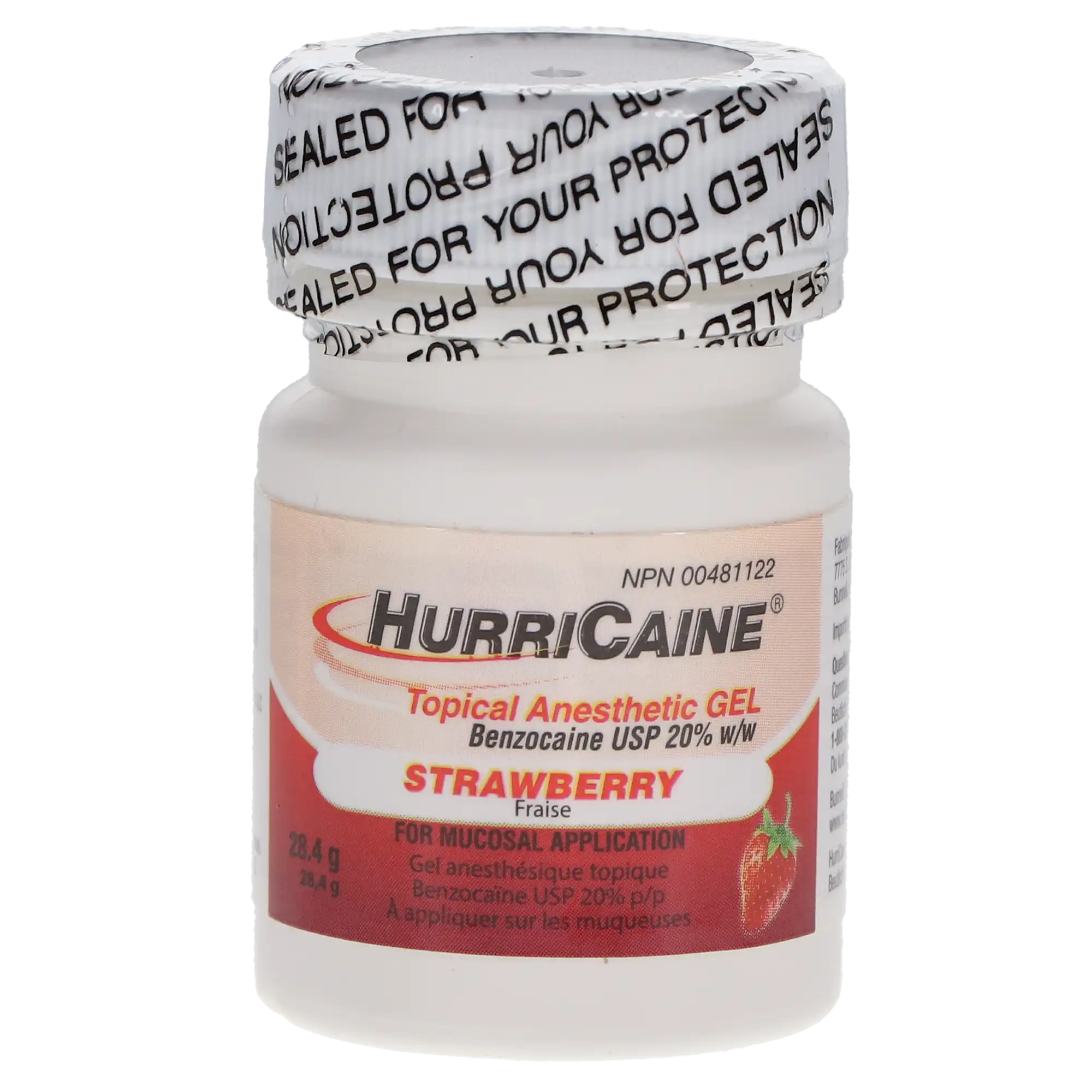 HurriCaine Topical Anesthetic Gel, 20% Benzocaine, Strawberry, 1 oz Jar, 0283-1016-31 thumbnail 5