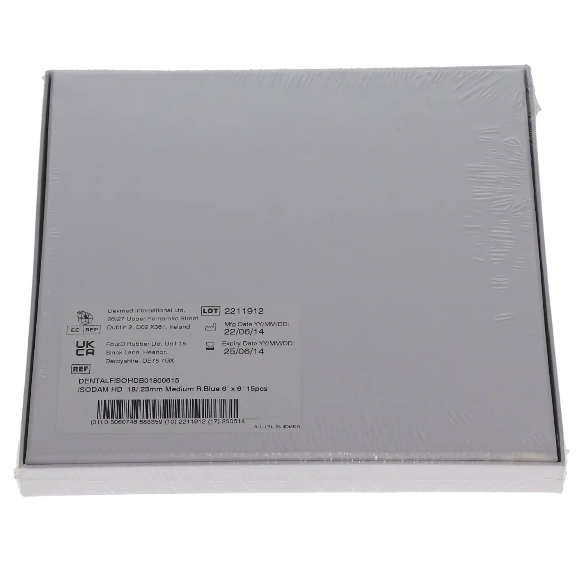 Isodam HD Polyisoprene Non-Latex Dental Dam, 6" x 6", Medium Gauge, Royal Blue, 15/Box, ISOHDB01800615 thumbnail 3