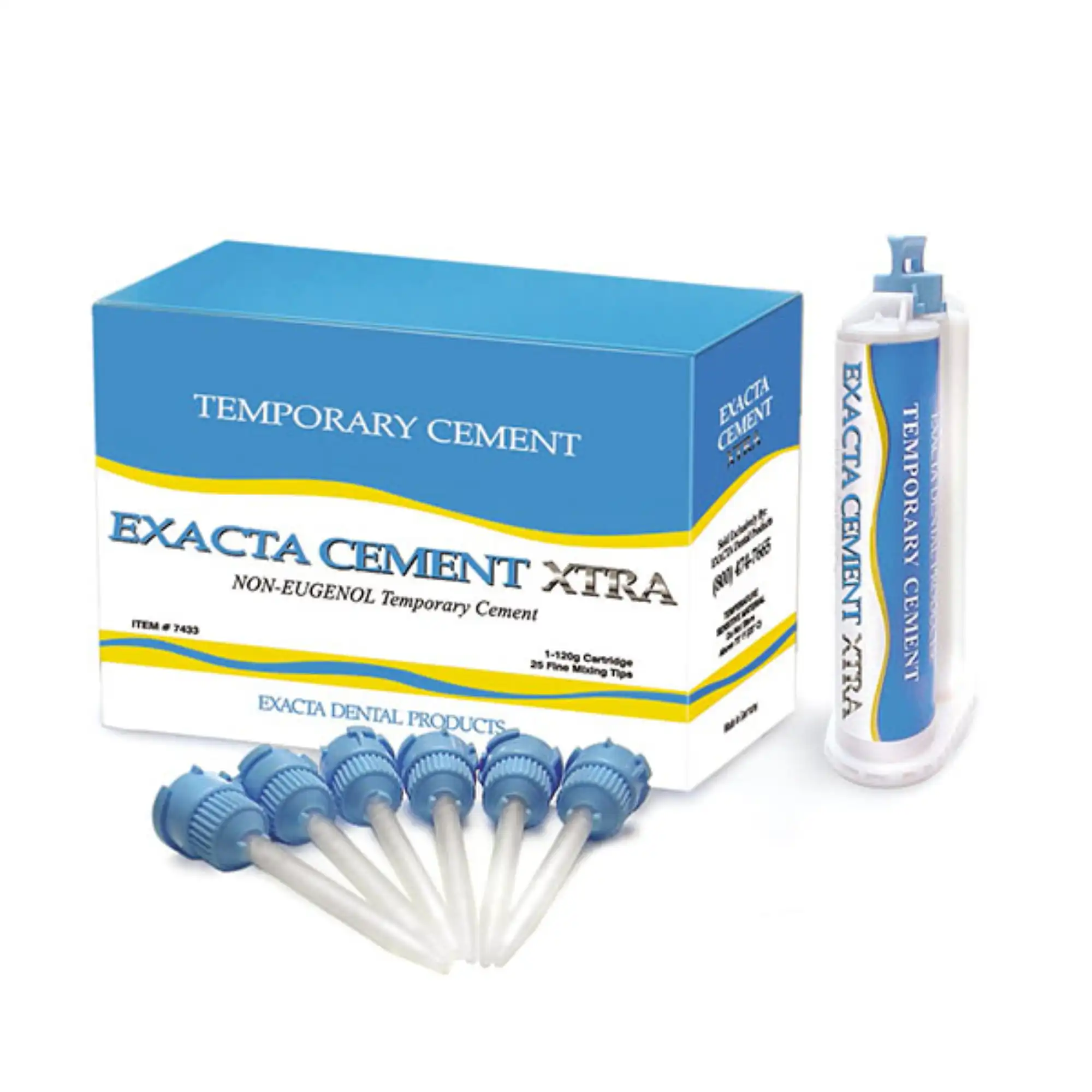 Exacta Cement Xtra Temporary Cement Cartridge Kit, Non-Eugenol, Automix, 120g, 25 Mixing Tips - Exacta Cement Xtra 120gm - Image 1