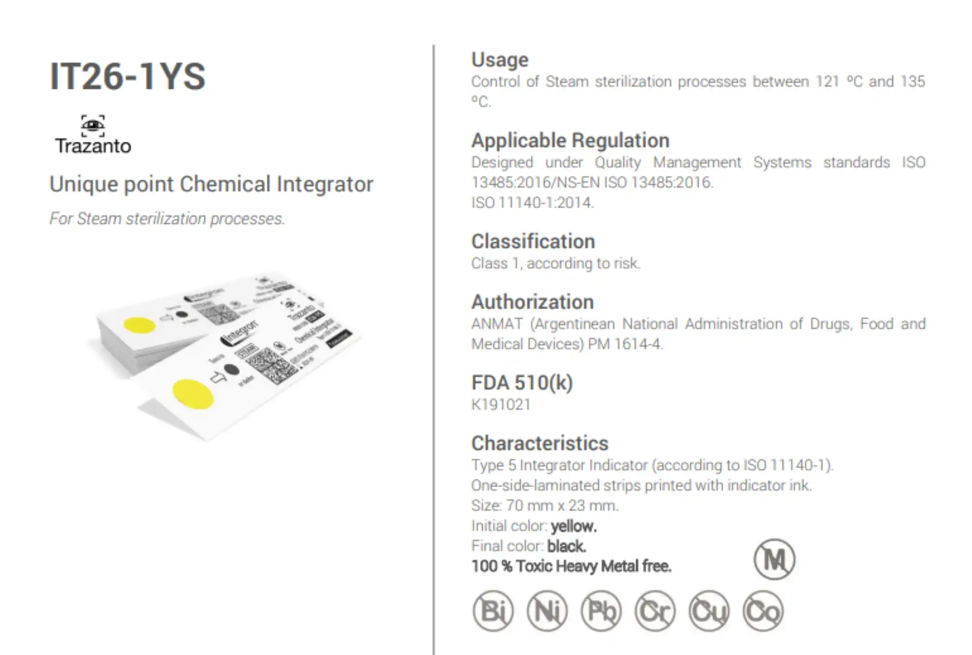 Class 5 Chemical Steam Integrators, 200/Pack, 100580 thumbnail 2