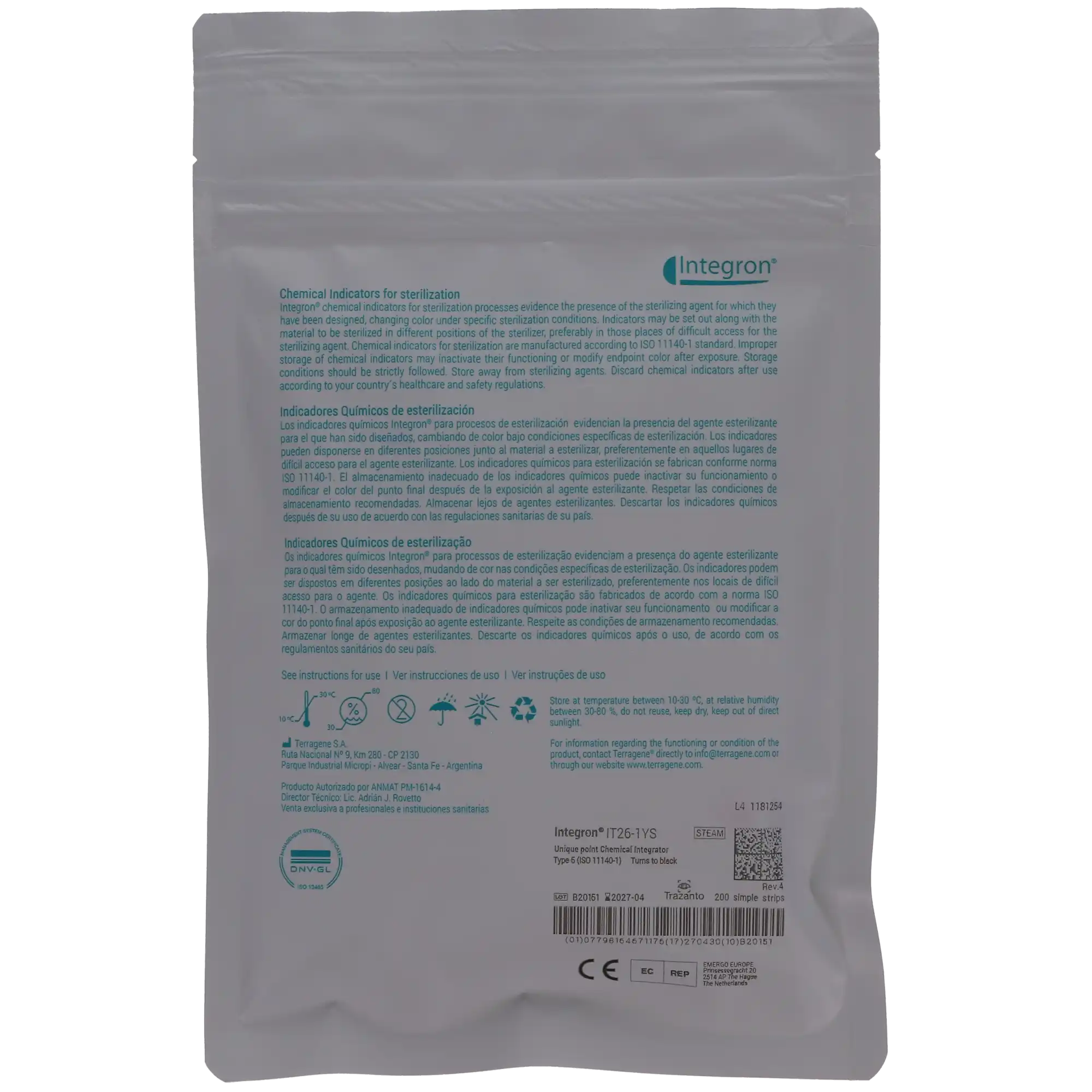 Class 5 Chemical Steam Integrators, 200/Pack, 100580 thumbnail 3