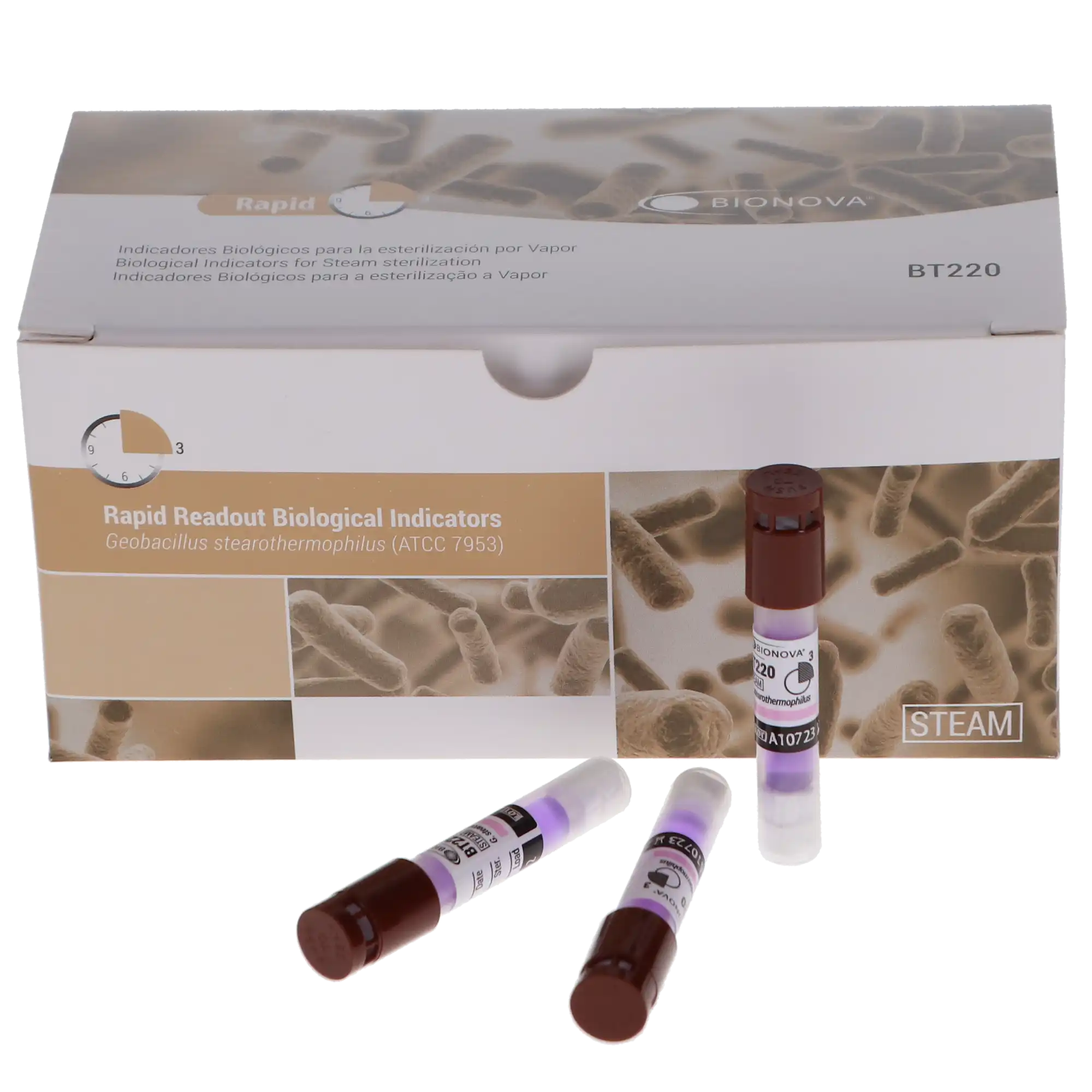 Biological Indicators, Rapid Readout, 3-Hour, Steam Sterilization, 50/Box, 100583 thumbnail 2