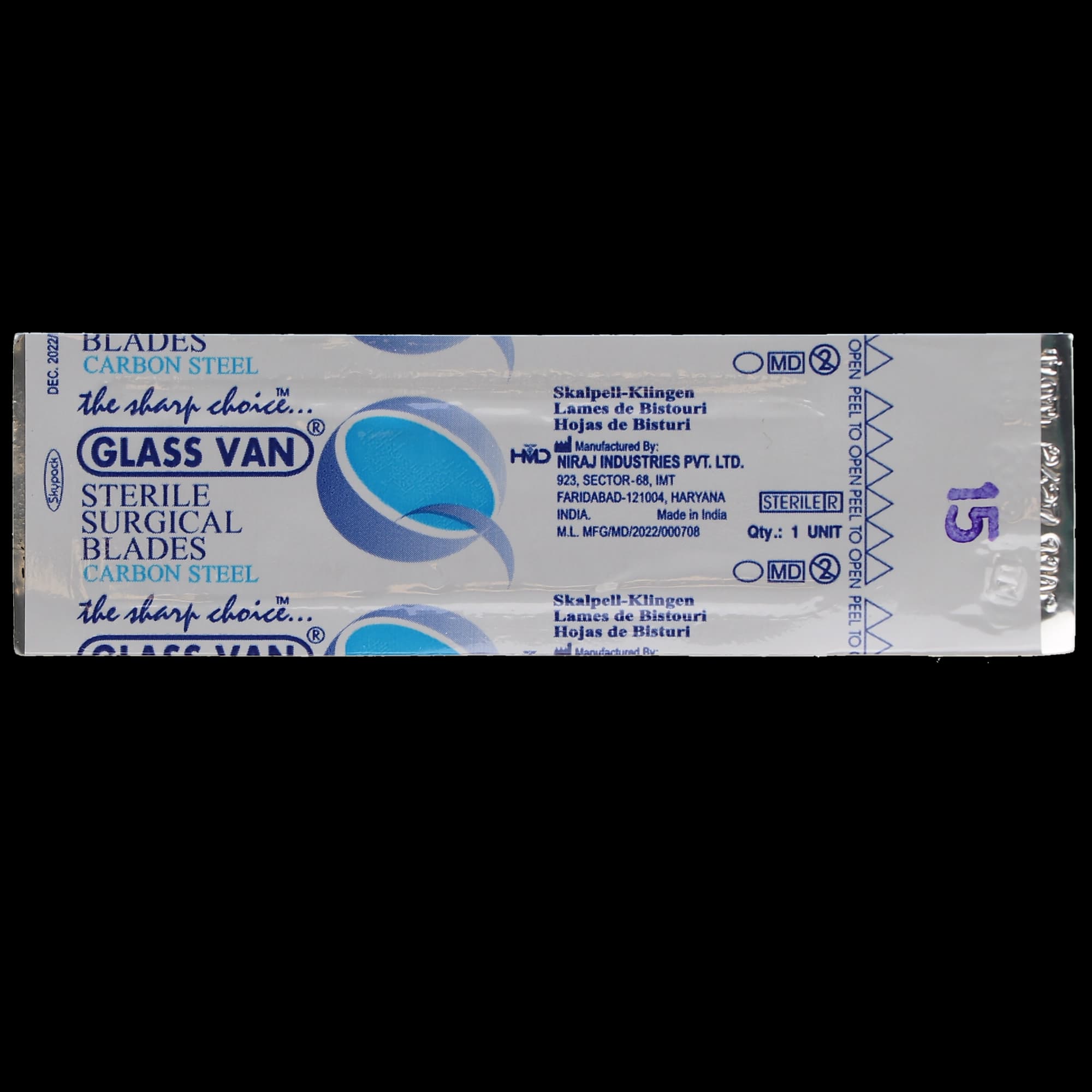 GlassVan Sterile Carbon Steel Surgical Blades, #15, 100/Box, 2001T-15 thumbnail 13