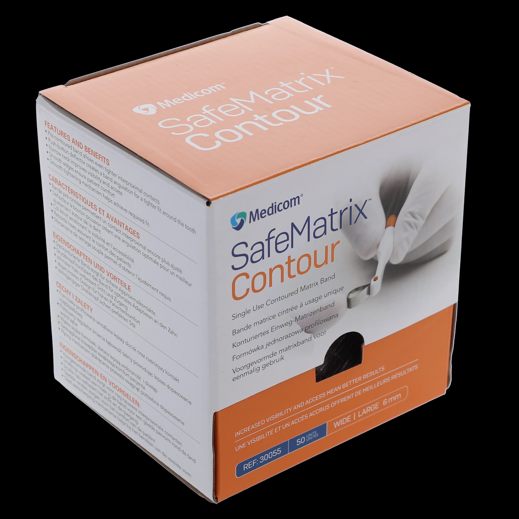 Medicom SafeMatrix Contour Single-Use Matrix Bands, Wide 6mm, Orange, 50/Box, 30055 thumbnail 12