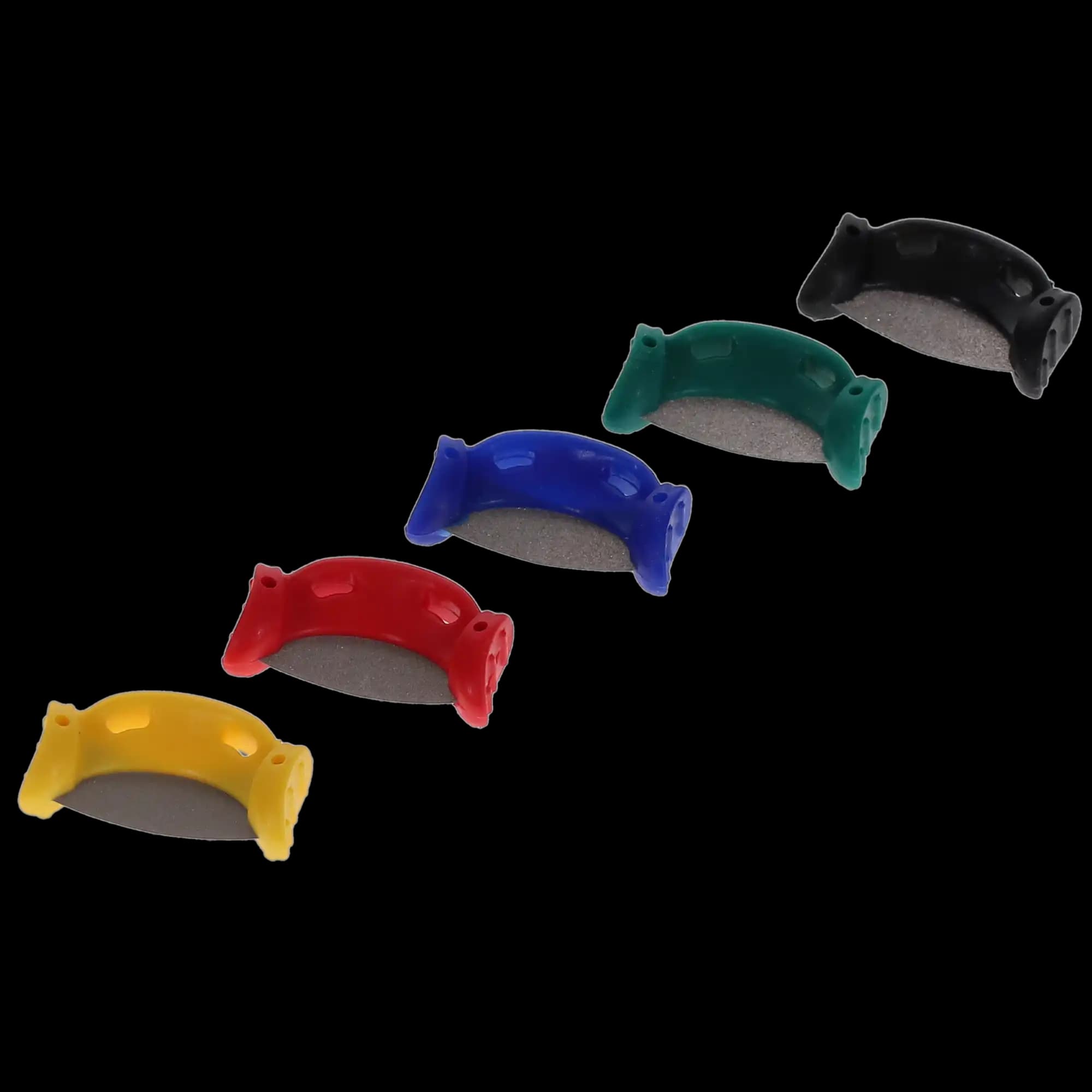 QwikStrip Curved Single-Sided Abrasive Finishing Strips, Assorted 10/Pack, QSC-ASST - QwikStrip Single-Sided Curved 10/Pack - Image 1