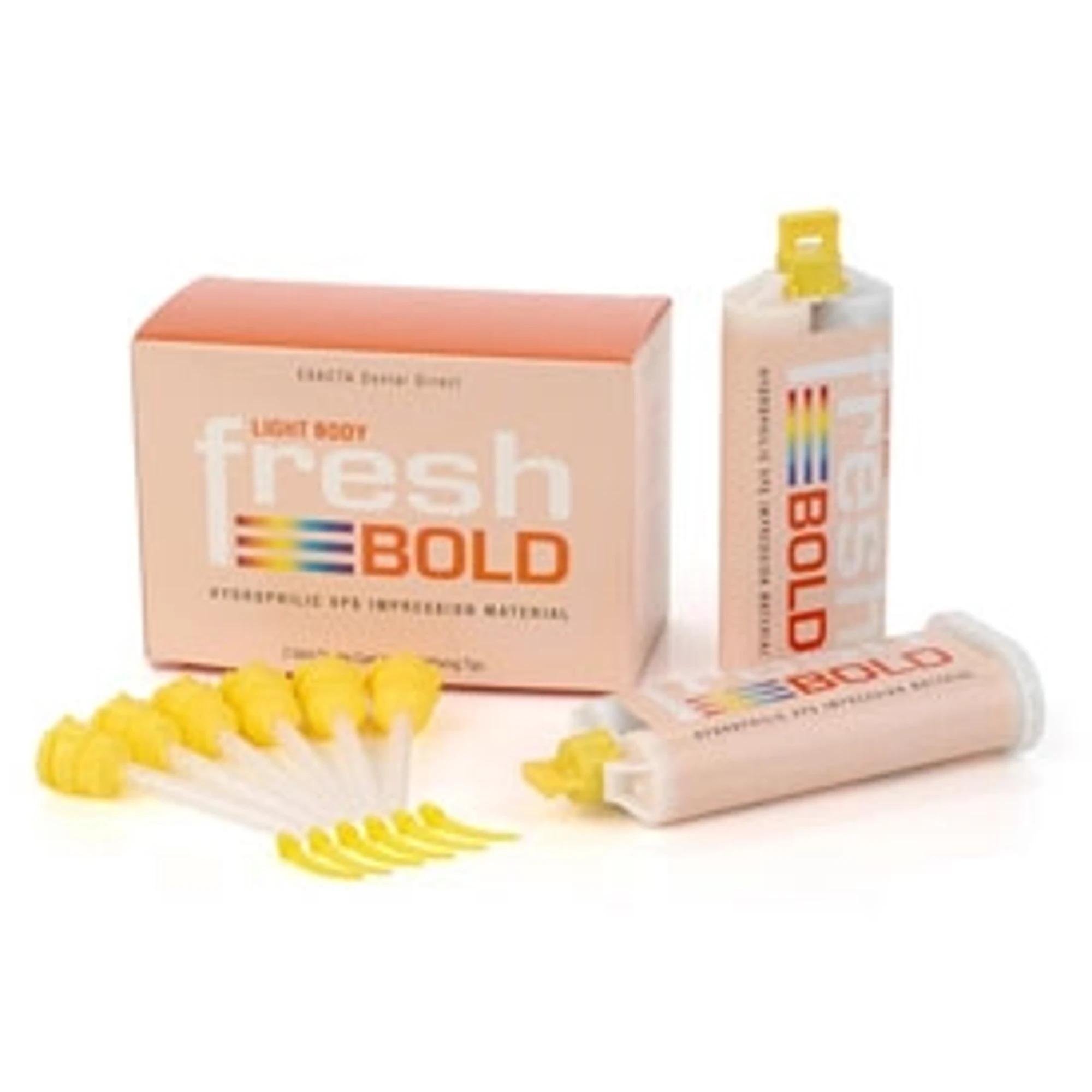 Exacta Fresh Bold VPS Light Body Impression Material, Fast Set, 2 x 50 ml Cartridges with 6 Mixing Tips - Exacta Fresh Bold VPS 2/pk LB-FS - Image 1