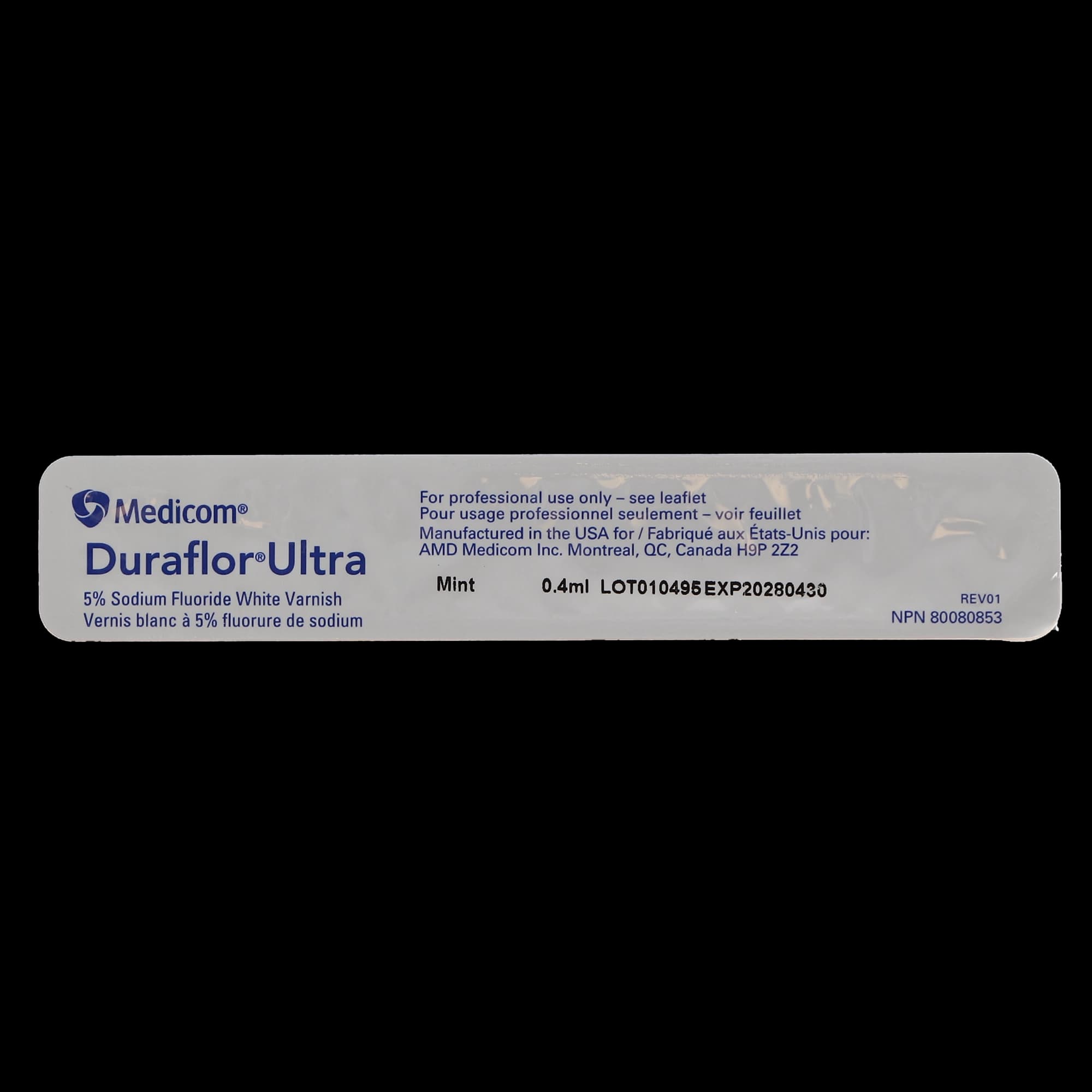 Medicom Duraflor Ultra 5% Sodium Fluoride Varnish, Mint, 0.4mL Single-Dose Units, 30/Pack thumbnail 2