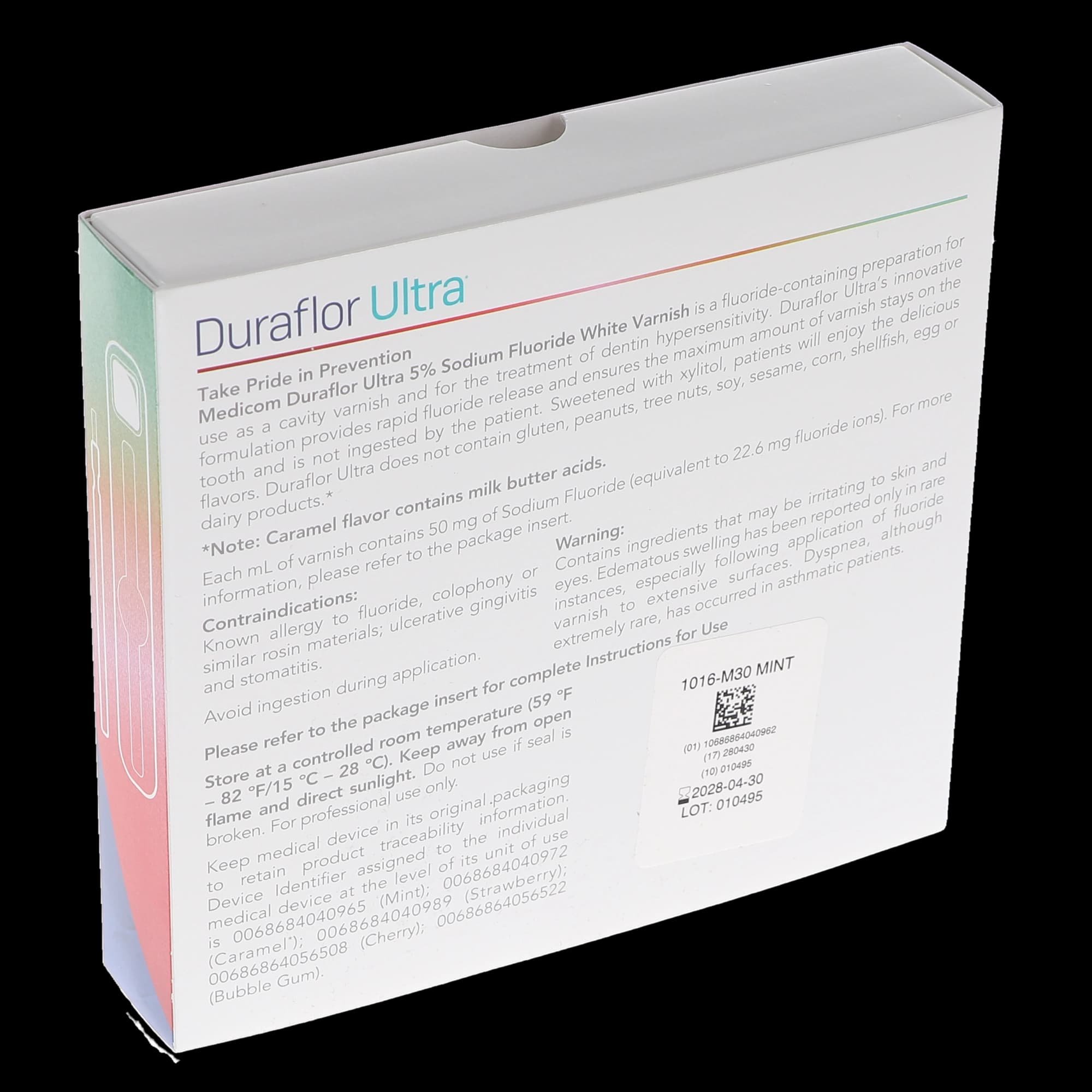 Medicom Duraflor Ultra 5% Sodium Fluoride Varnish, Mint, 0.4mL Single-Dose Units, 30/Pack thumbnail 3