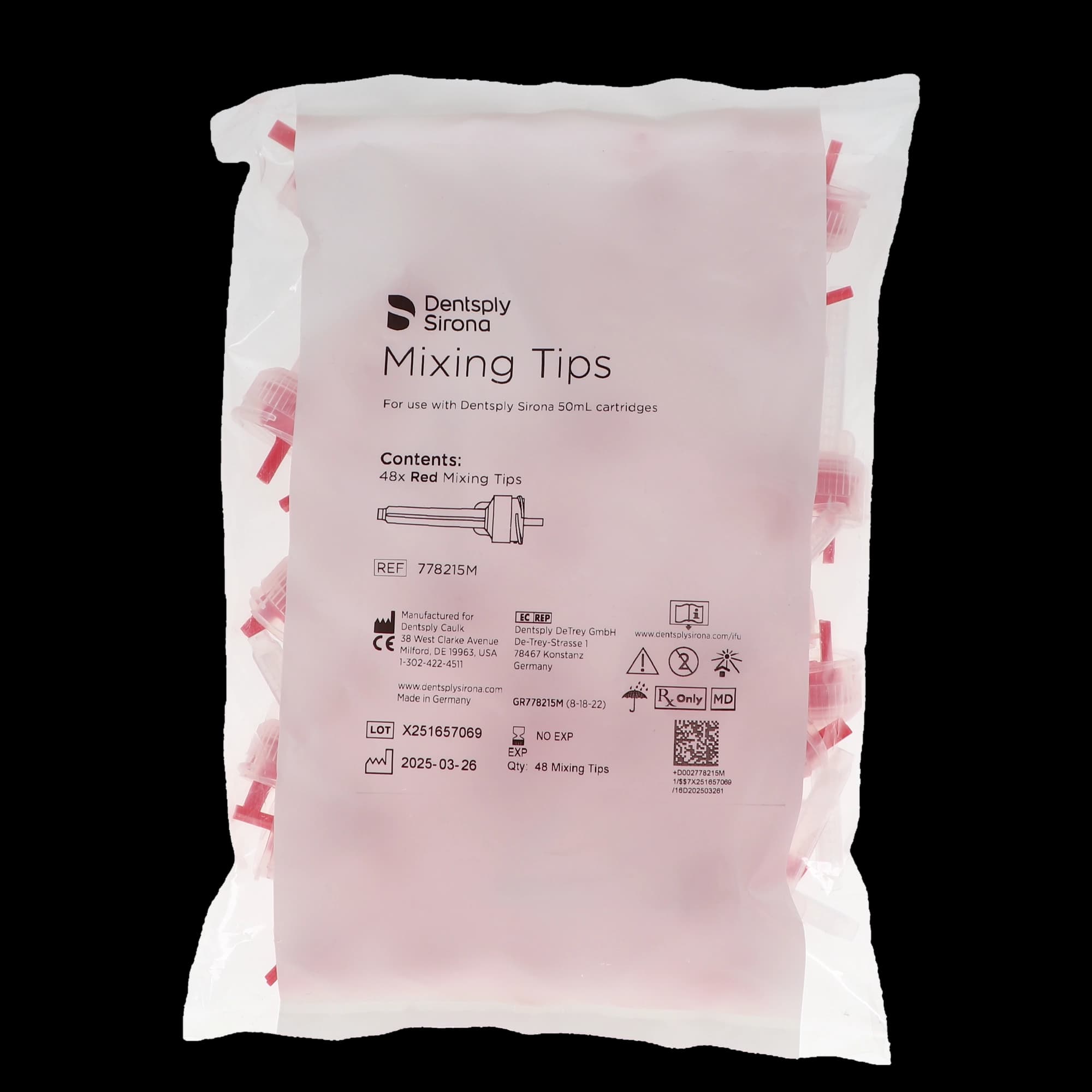 Dentsply HP Mixing Tips, Low Viscosity, Wash Material, Red, 6.5 mm, 48/Pk, 778217V thumbnail 2