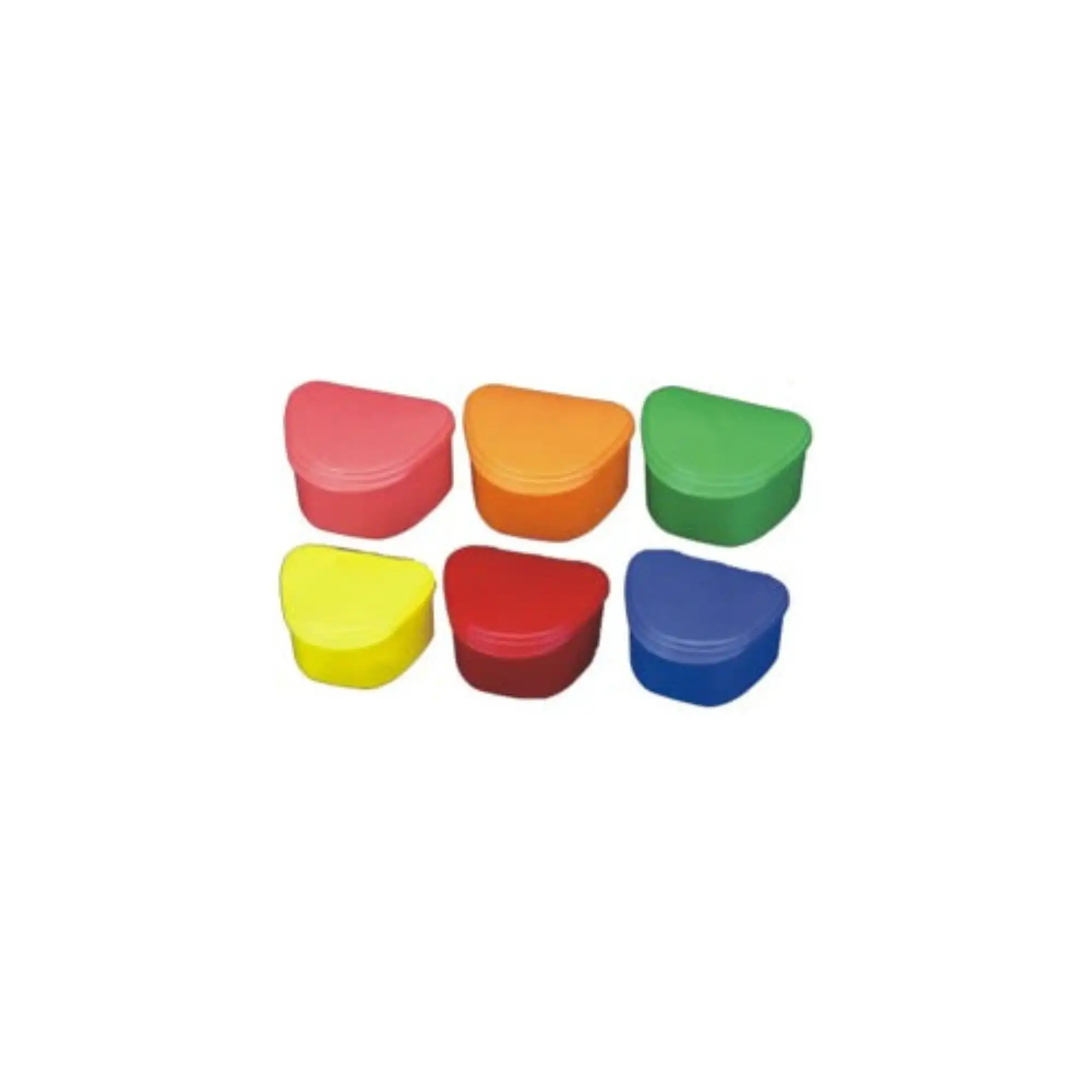 Plasdent Chroma Denture Box, Assorted Colors, Hinged Lid, 12/Box - Plasdent Denture Carier Chroma Assorted - Image 1