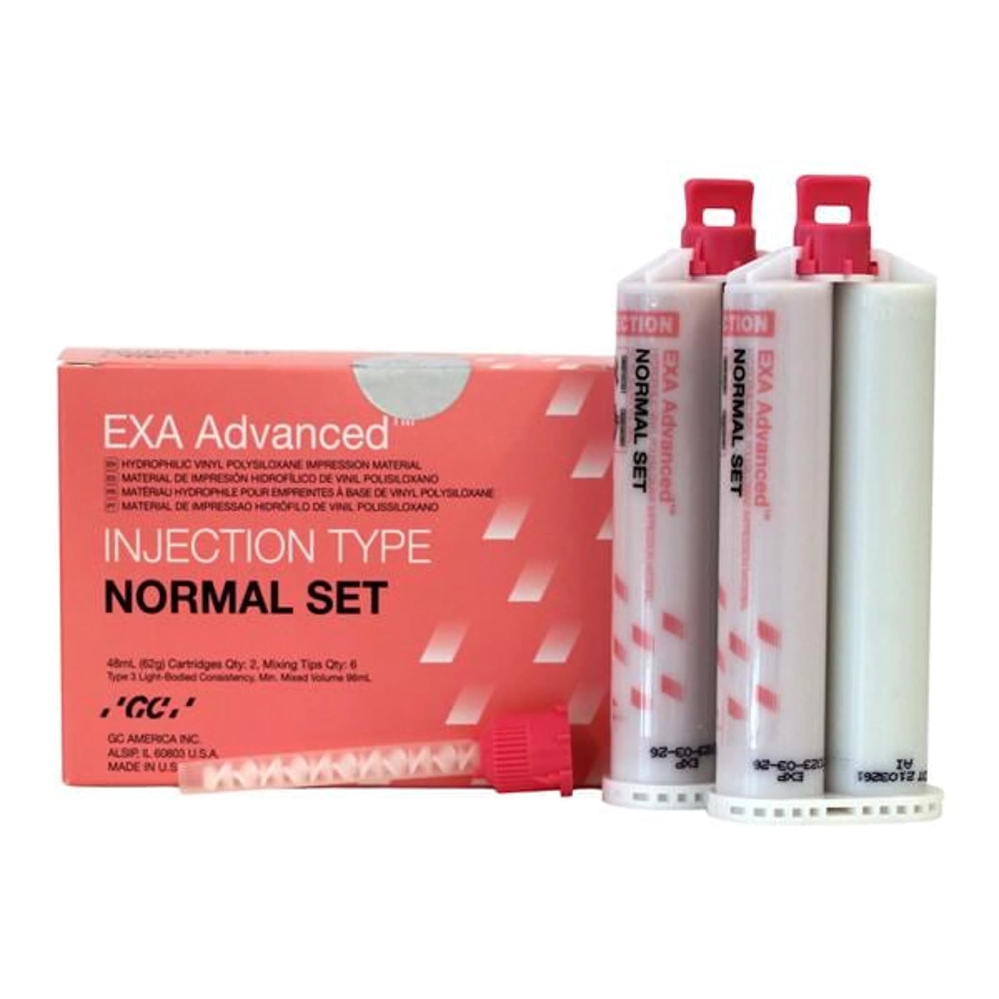 GC America EXA Advanced VPS Impression Material, Injection Normal Set, 48 mL Cartridges, 8/Pk, 138119 thumbnail 2