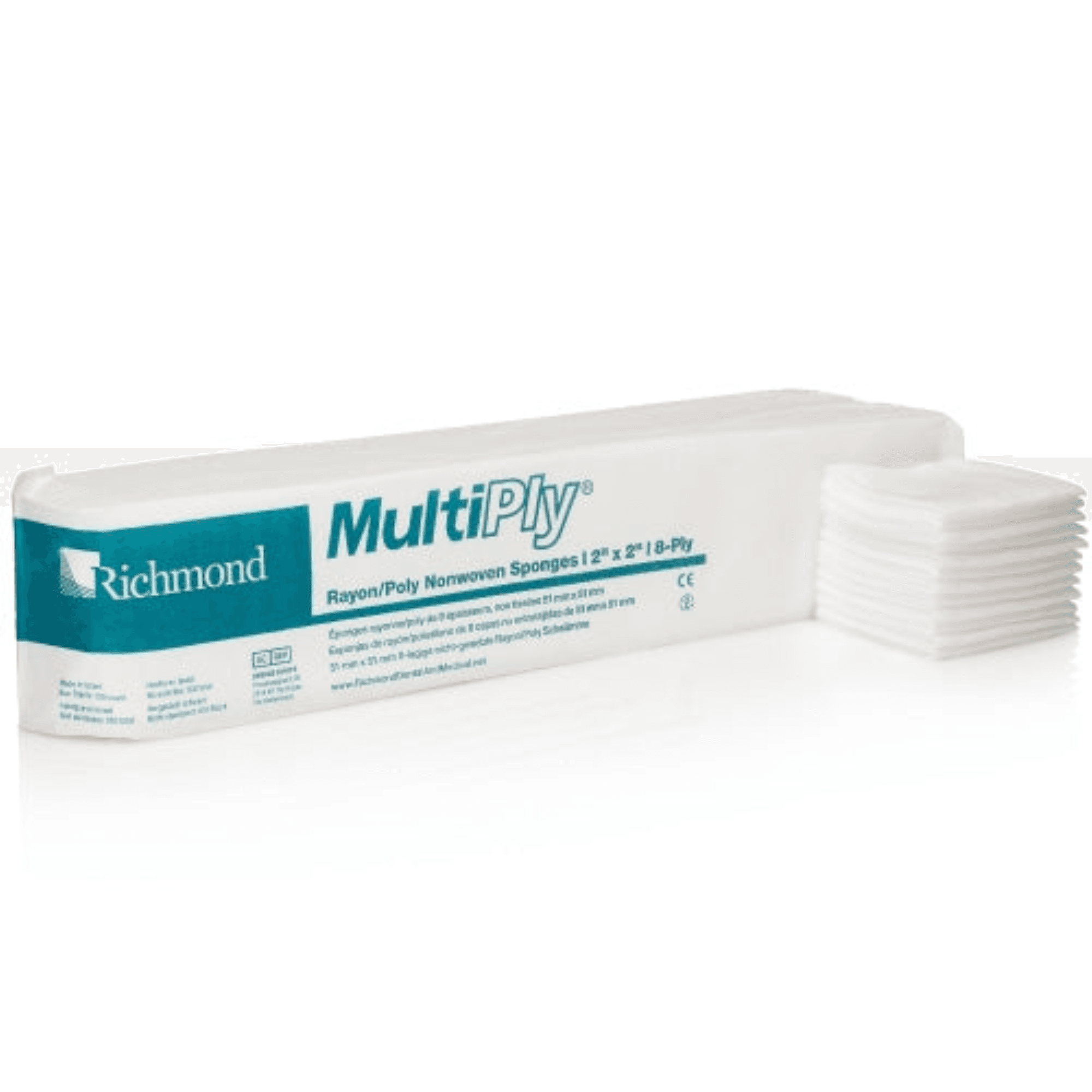 Richmond MultiPly Rayon/Poly Nonwoven Sponges, 2" x 2", 8-Ply, Non-Sterile, 3000/Case, 300637 thumbnail 2