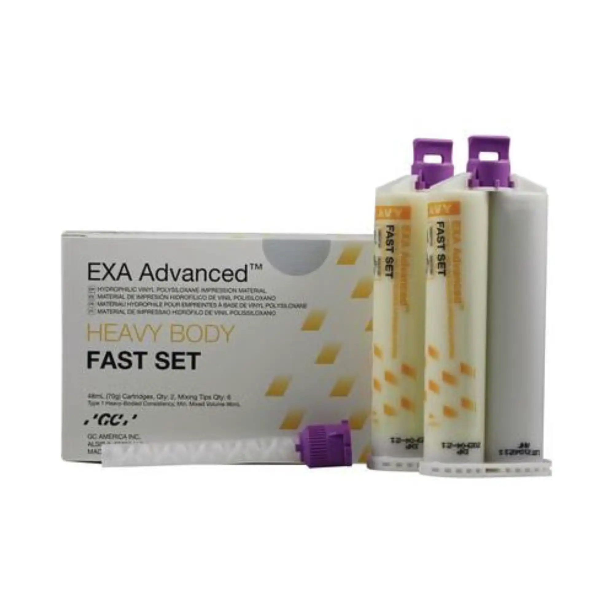 GC America EXA Advanced VPS Monophase Normal-Set Impression Material, 48mL Cartridges, 8/Pk, 138118 thumbnail 2