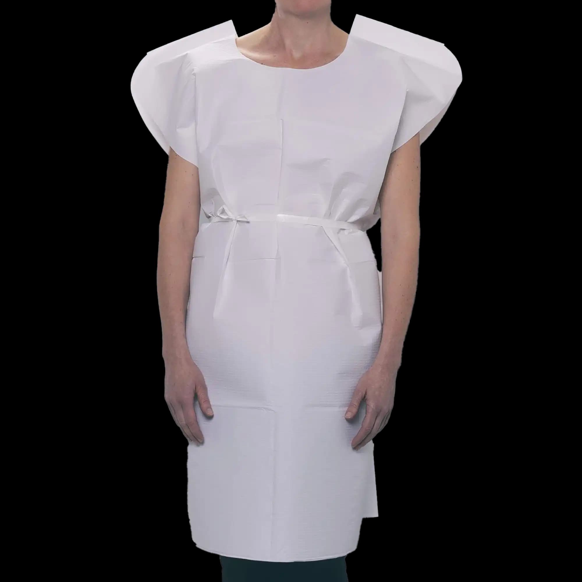 Tidi Brand Choice Disposable Patient Exam Gown, Tissue/Poly/Tissue, White, Medium/Large, 30" x 42", 50/Case thumbnail 2