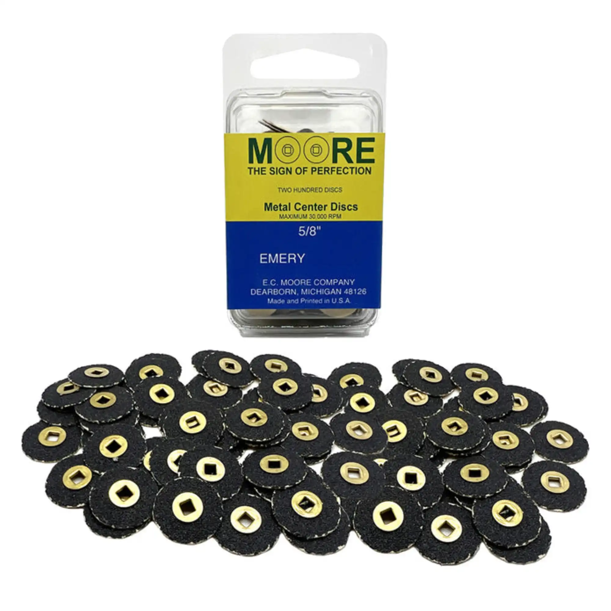 E.C. Moore Paper Discs with Brass Center, 5/8" Emery Coarse, 200/Box, BC-58-ECBB thumbnail 3