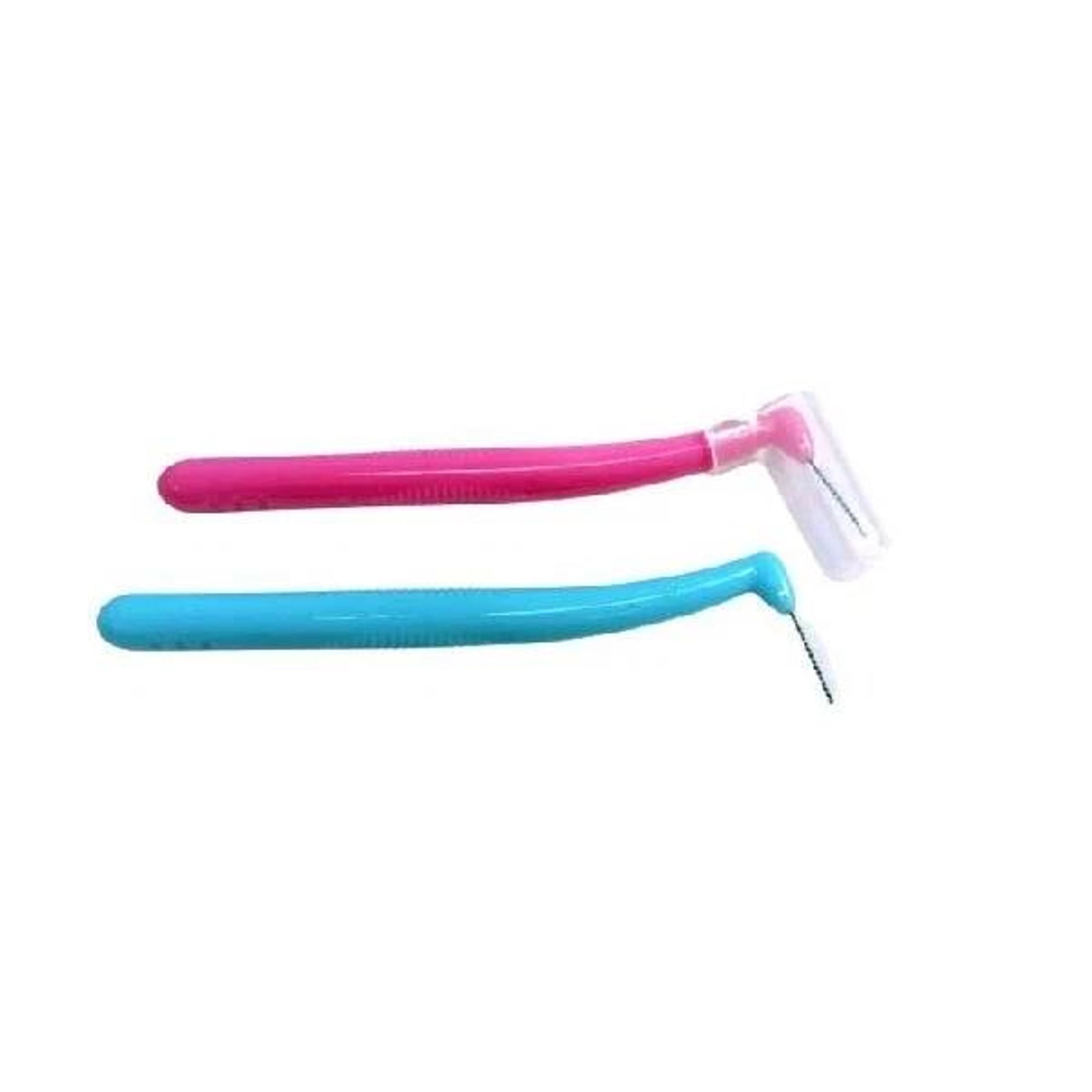 Plasdent Interdental Angled Brushes, Tapered Moderate, 3mm-4mm, Light Blue & Mauve Assorted, Individually Packed, 50/Pk, 2050M - Interdental Brushes, Wand, Angle, Tapered, Moderate, Light Blue & Mauve, Individually Packed , 50/Pk, 2050M - Image 1
