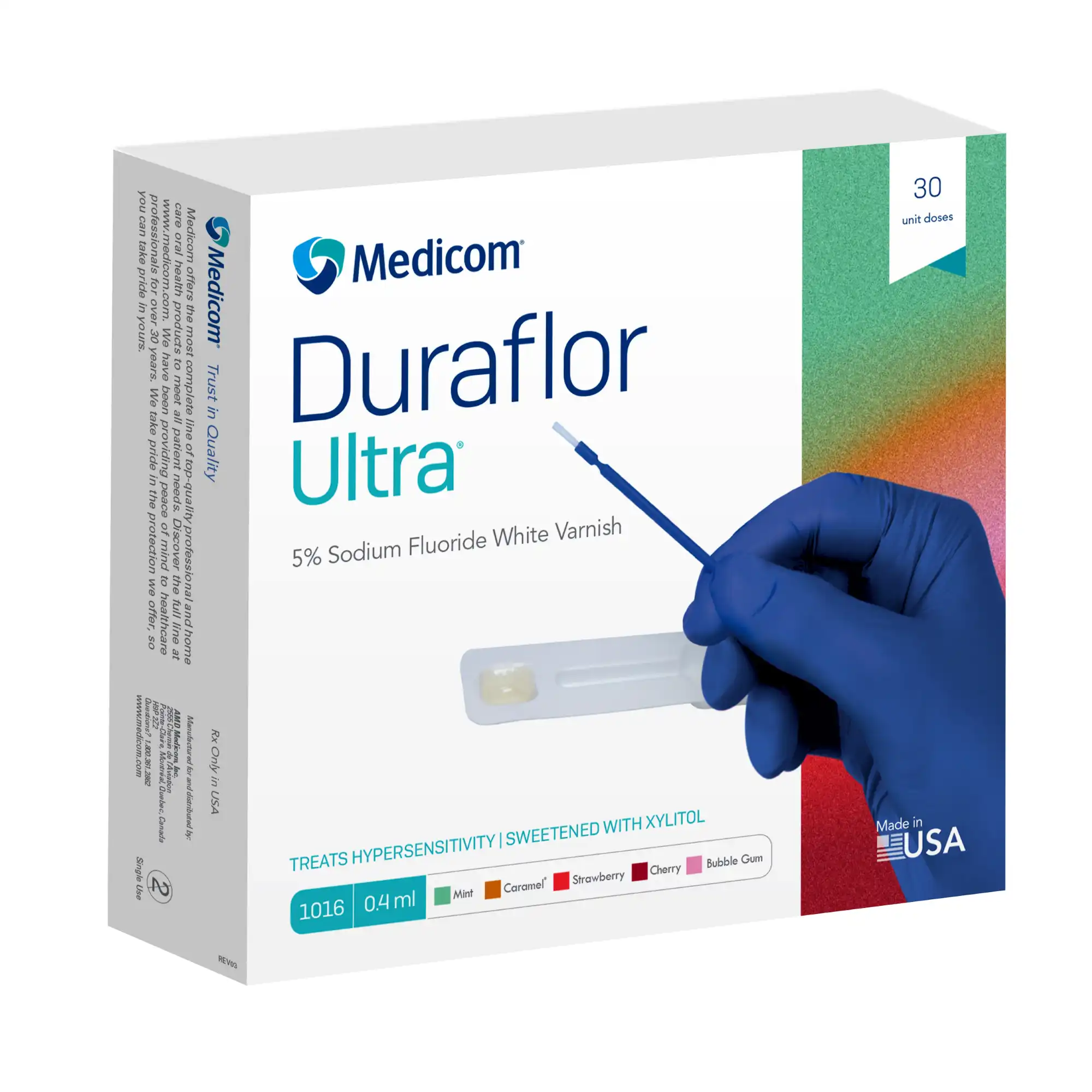 Duraflor Ultra 5% Sodium Fluoride Varnish, 0.4 mL Unit-Dose, Strawberry, 30/Pack - Duraflor Ultra 5% Sodium Fluoride Varnish 0.4mL x 30 Strawberry - Image 1