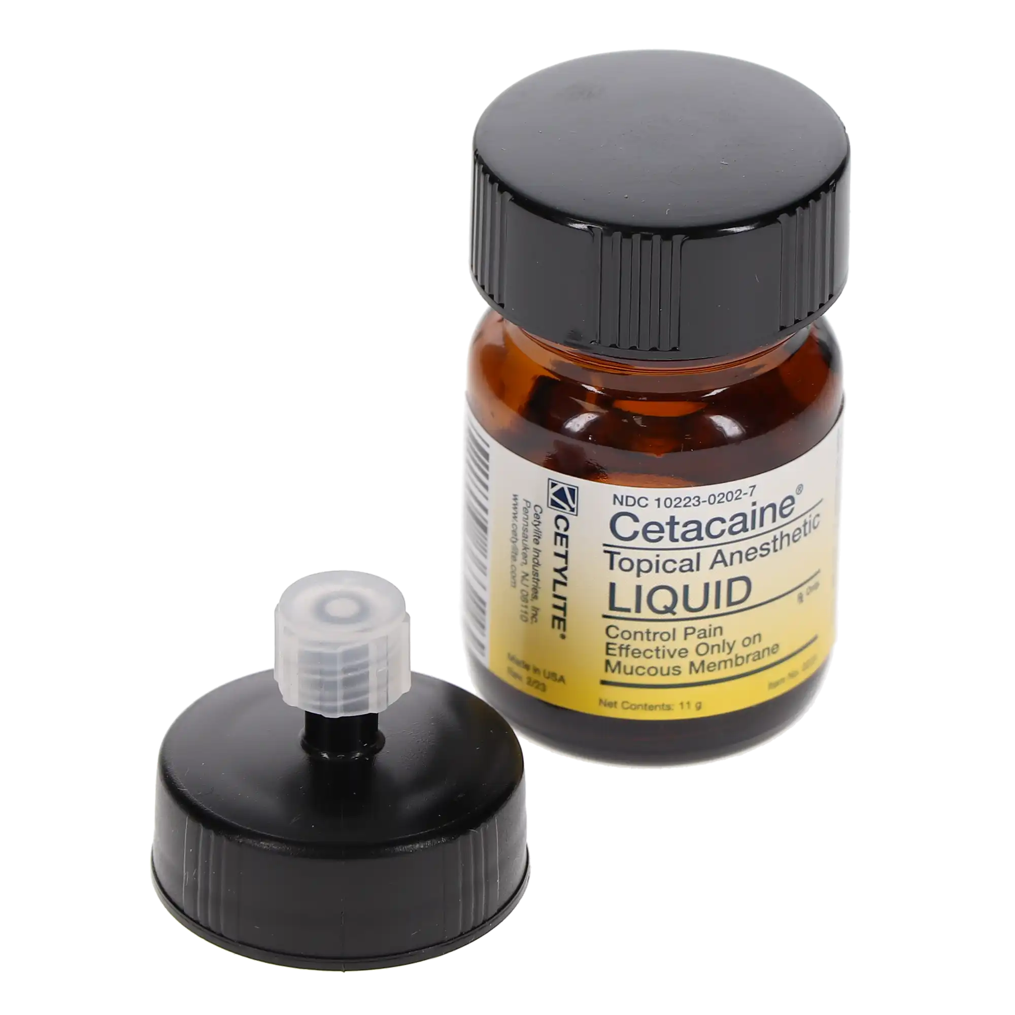 Cetacaine Topical Anesthetic Liquid, 11 g Bottle, Benzocaine 14%/Butamben 2%/Tetracaine HCl 2%, Banana Flavor, 0223 thumbnail 3