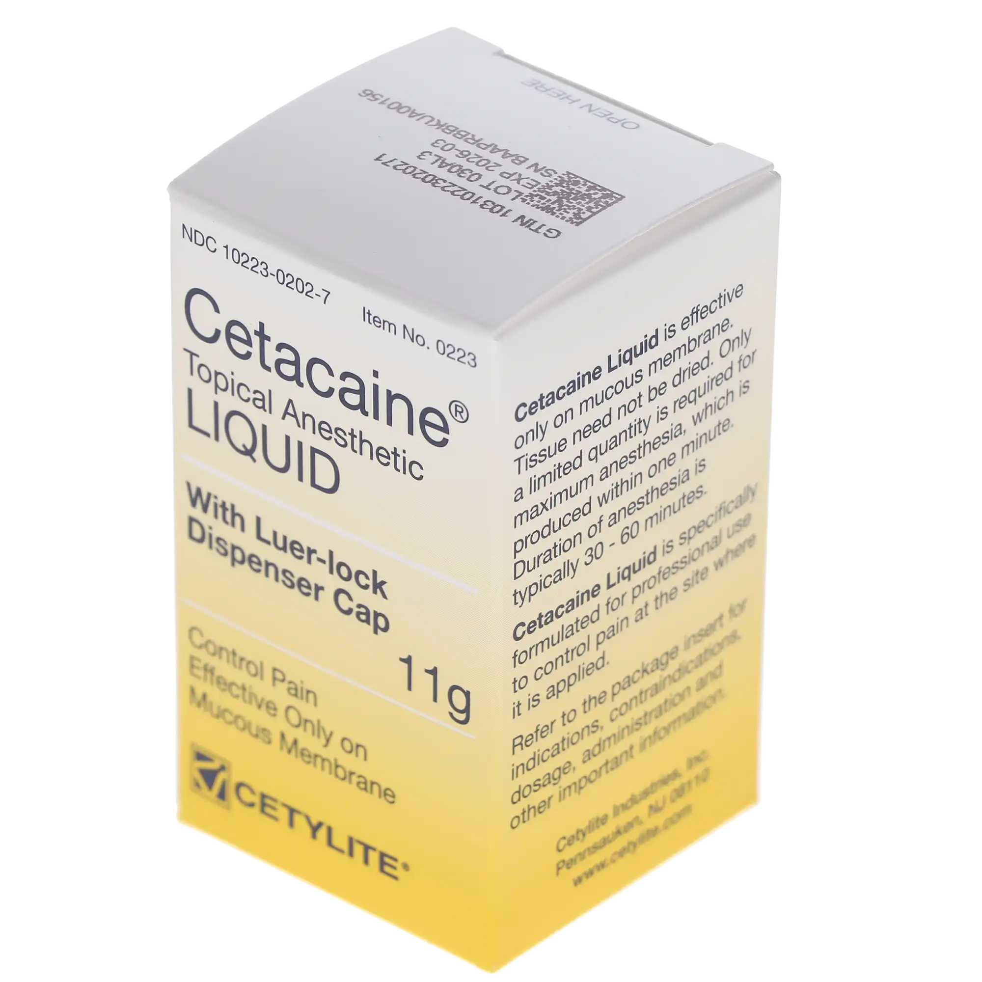 Cetacaine Topical Anesthetic Liquid, 11 g Bottle, Benzocaine 14%/Butamben 2%/Tetracaine HCl 2%, Banana Flavor, 0223 thumbnail 4