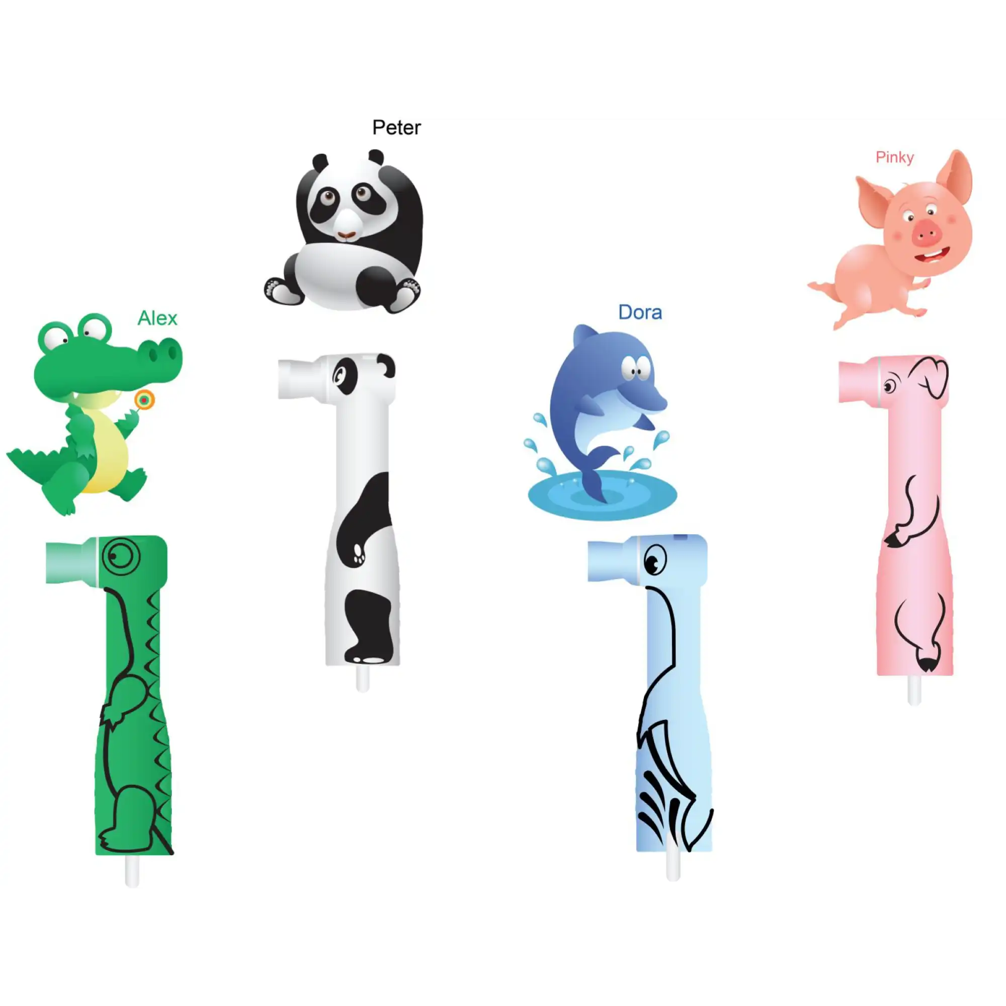Pac-Dent FUNimals Disposable Prophy Angles, Soft Cup, Assorted, Latex-Free, 500/Box, 166-500A thumbnail 2