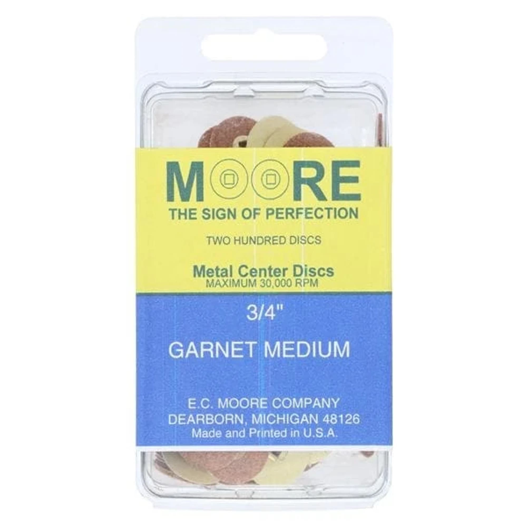 E.C. Moore Paper Discs, Brass Center, 3/4", Garnet Medium, 200/Pk thumbnail 3