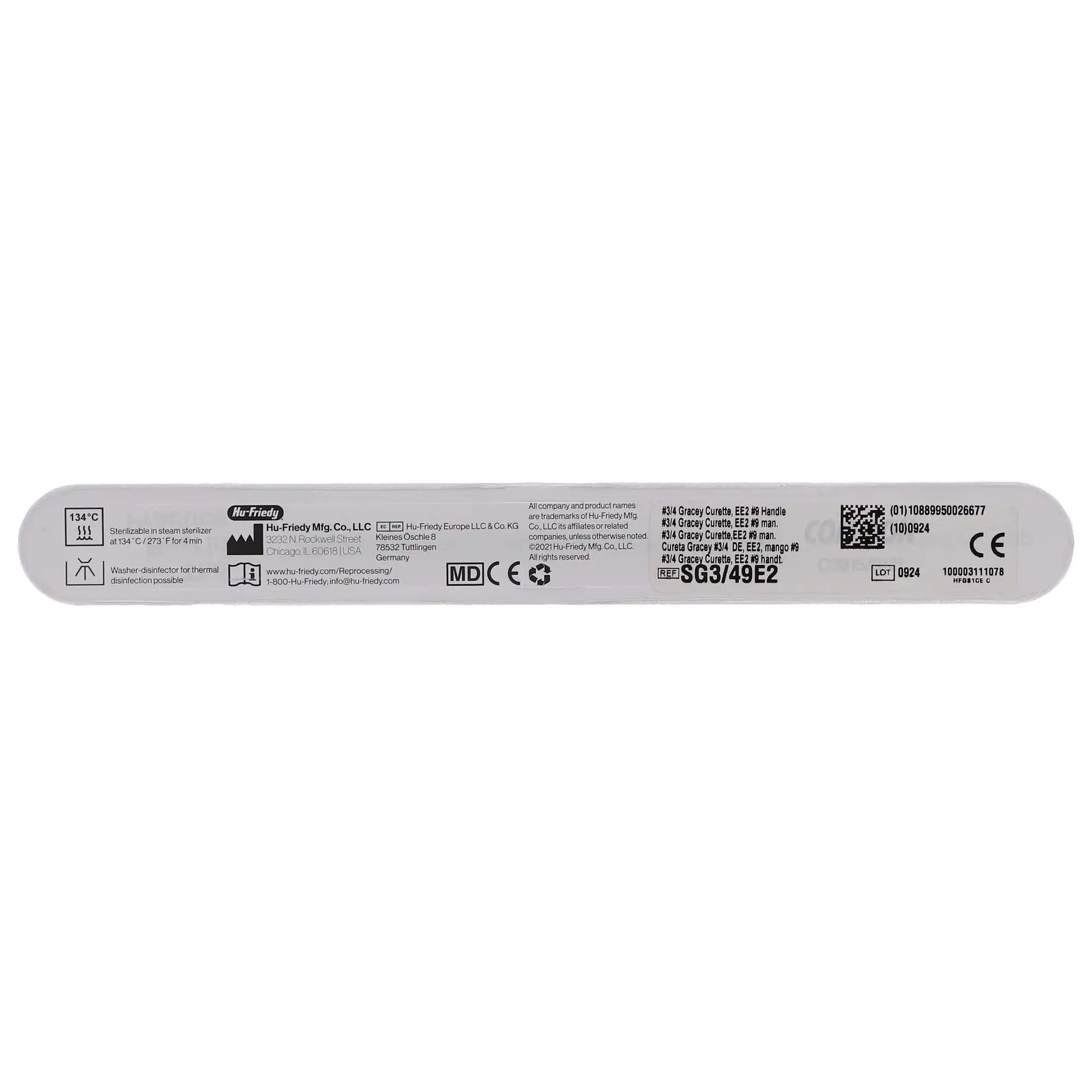 Hu-Friedy EverEdge 2.0 Gracey Curette 3/4, Double-Ended, #9 Handle, SG3/49E2 thumbnail 5