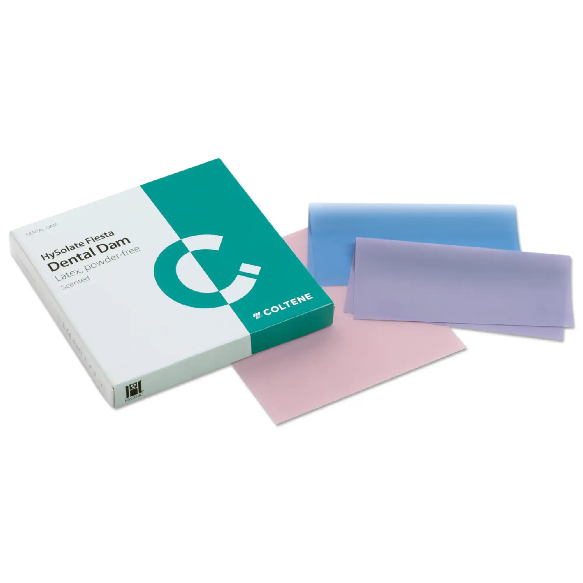 HySolate Fiesta Latex Dental Dam, Thin, Assorted Colors, Fruit Scented, 6" x 6" (152 x 152 mm), 36/Box, 60034433 thumbnail 2