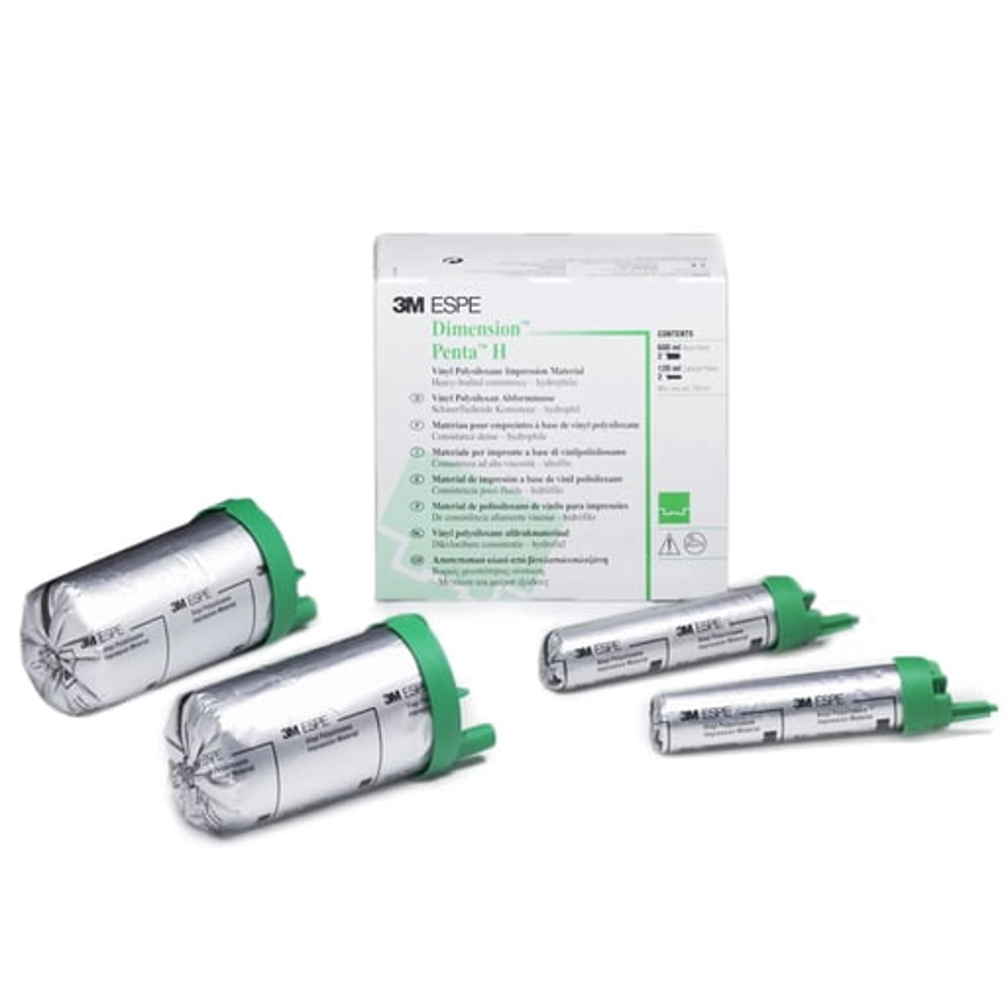 3M Dimension Penta H Quick VPS Impression Material Refill, Heavy Body, Light Green, 720 mL (2 x 300 mL Base + 2 x 60 mL Catalyst), 36913 thumbnail 2