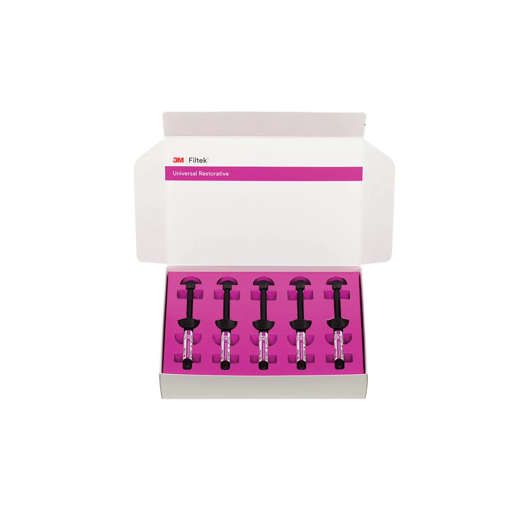 Filtek Universal Restorative Essentials Kit, 5 x 4g Syringes (A1, A2, A3, A3.5, PO), 6555-SK thumbnail 6
